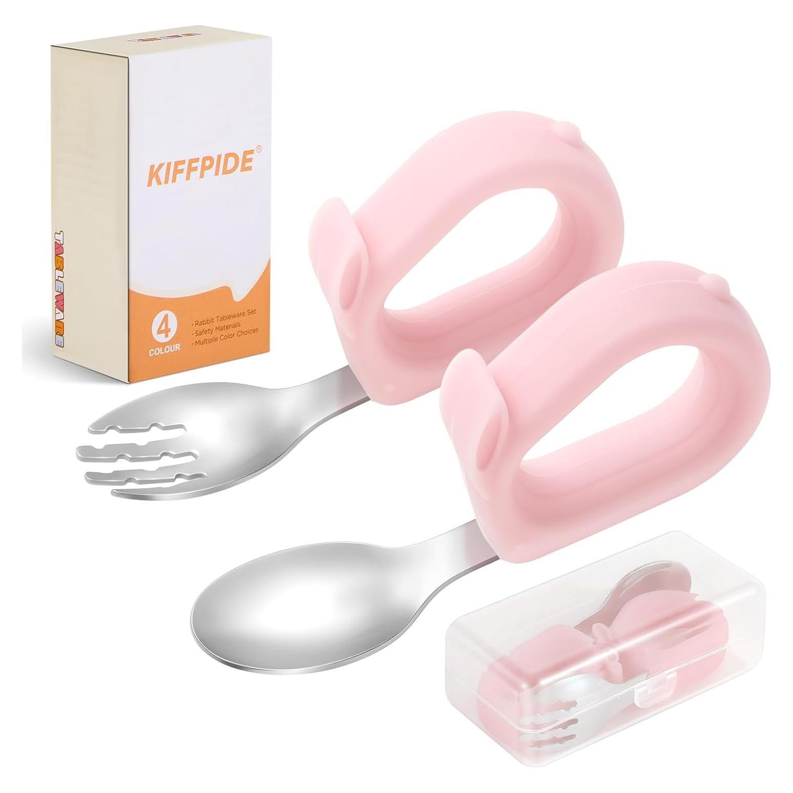 Juego de Utensilios para Niños KIFFRIDE - Cucharas y Tenedores de Acero Inoxidable para Bebés