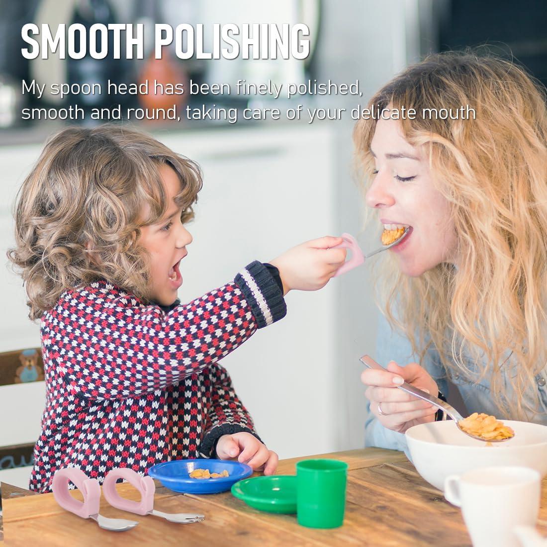 Juego de Utensilios para Niños KIFFRIDE - Cucharas y Tenedores de Acero Inoxidable para Bebés