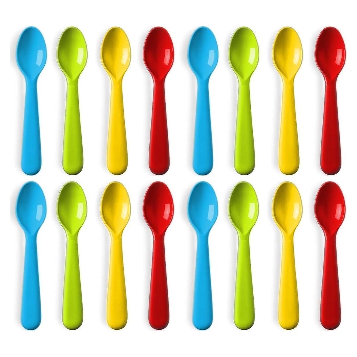 Set de 16 Cucharas de Plástico para Niños Plaskidy - Libre de BPA