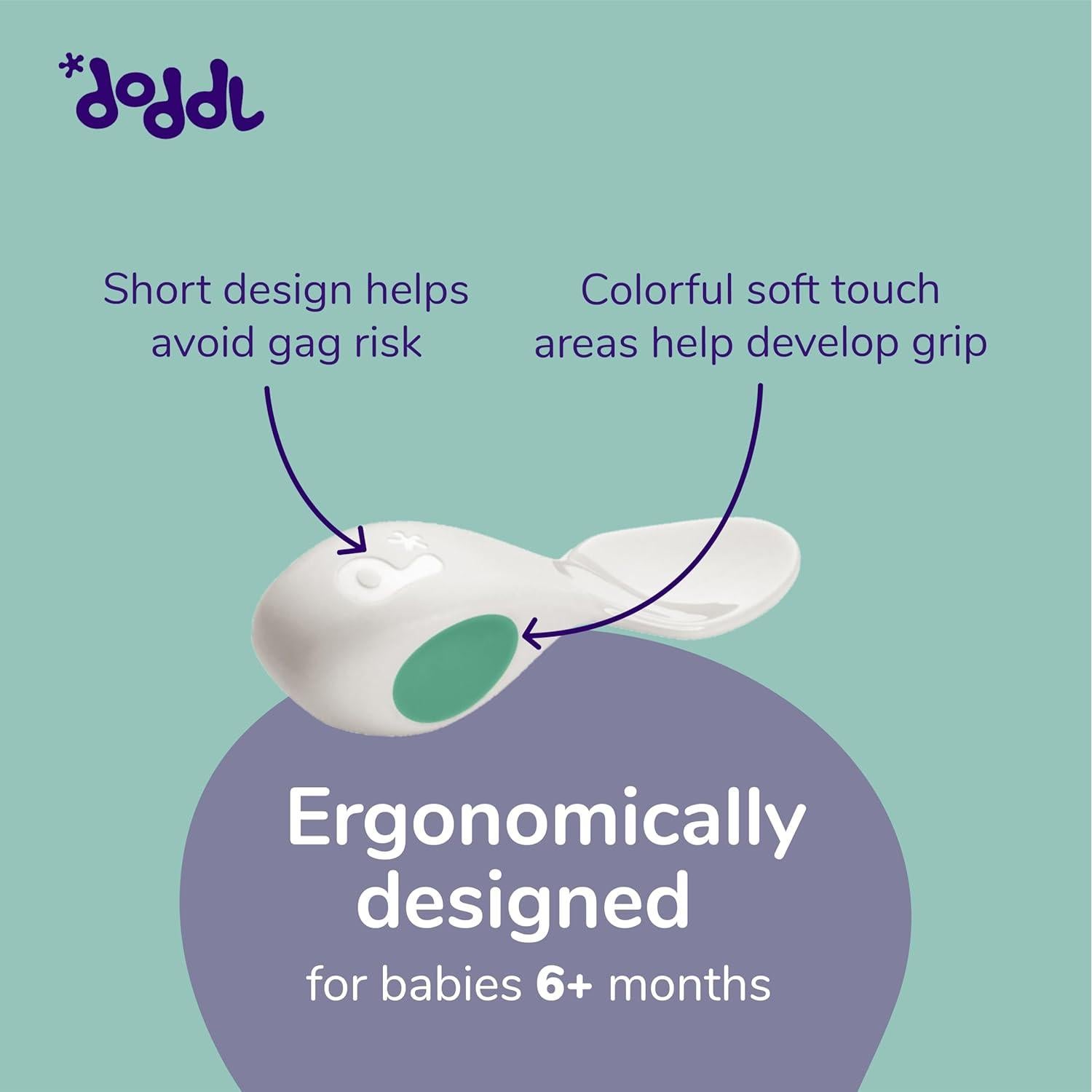 Set de Cuchara y Tenedor Doddl para Bebés - Autoalimentación