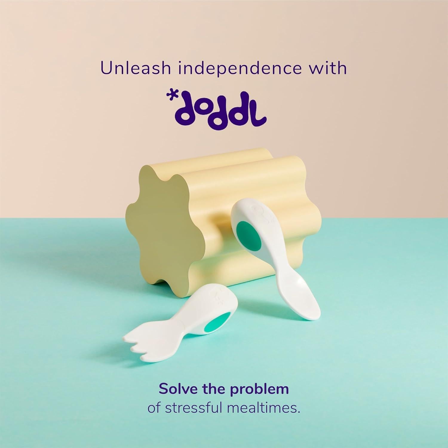 Set de Cuchara y Tenedor Doddl para Bebés - Autoalimentación
