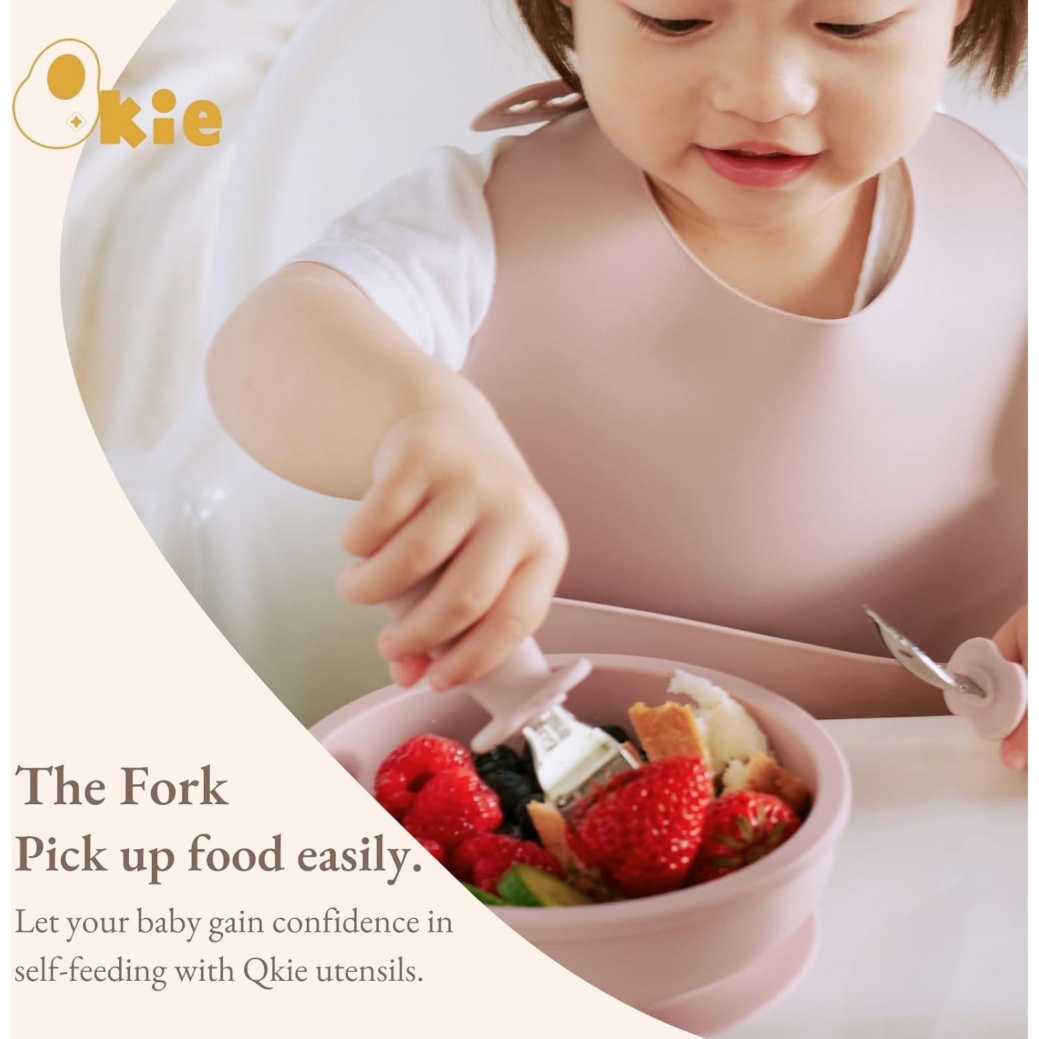 Utensilios para Niños Qkie - Cucharas y Tenedores de Acero Inoxidable