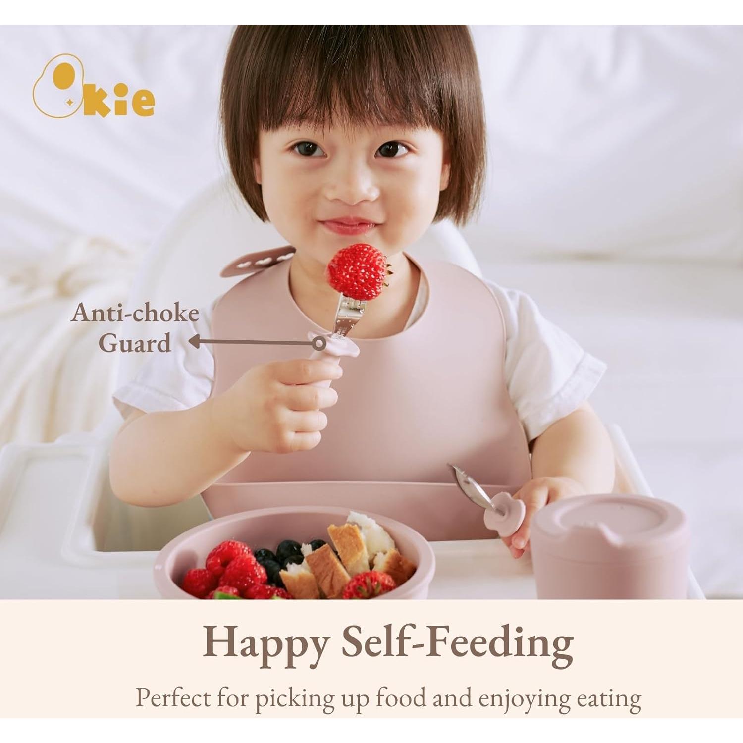 Utensilios para Niños Qkie - Cucharas y Tenedores de Acero Inoxidable