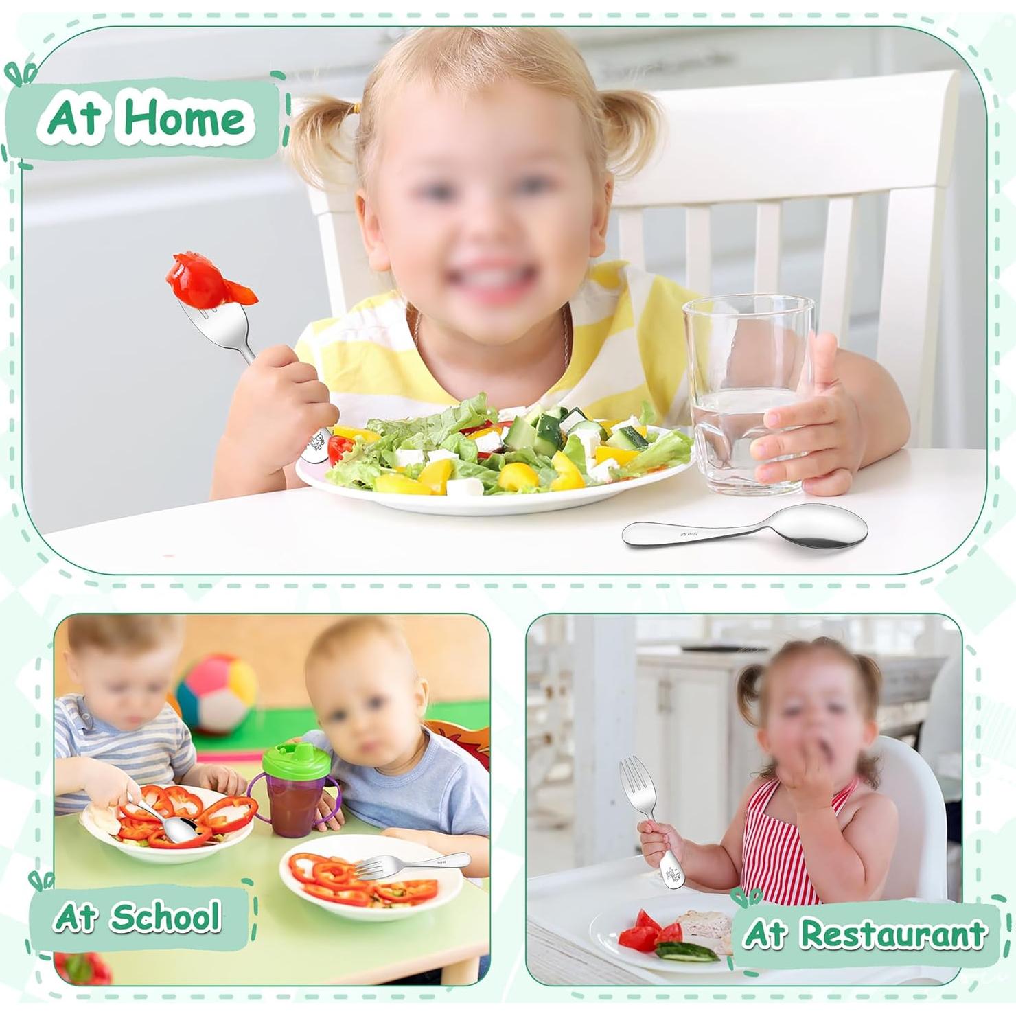 Set de Cubiertos para Niños E-far 6 Piezas Acero Inoxidable