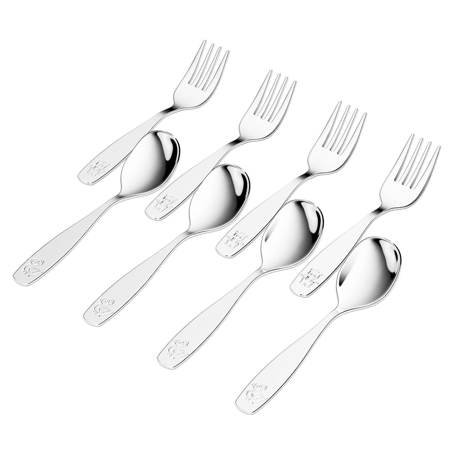 Set de Utensilios para Niños WXCWYQR - 8 Piezas Acero Inoxidable