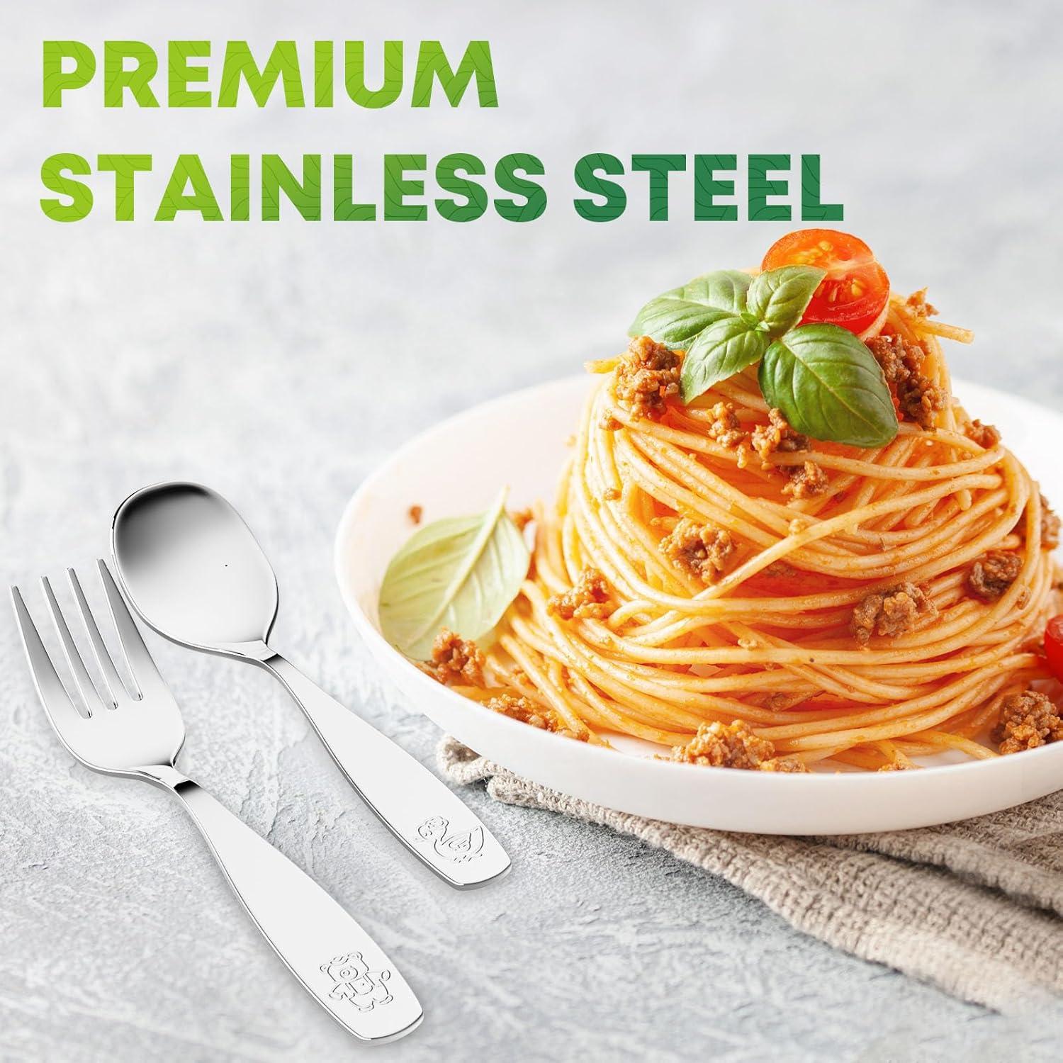 Set de Utensilios para Niños WXCWYQR - 8 Piezas Acero Inoxidable