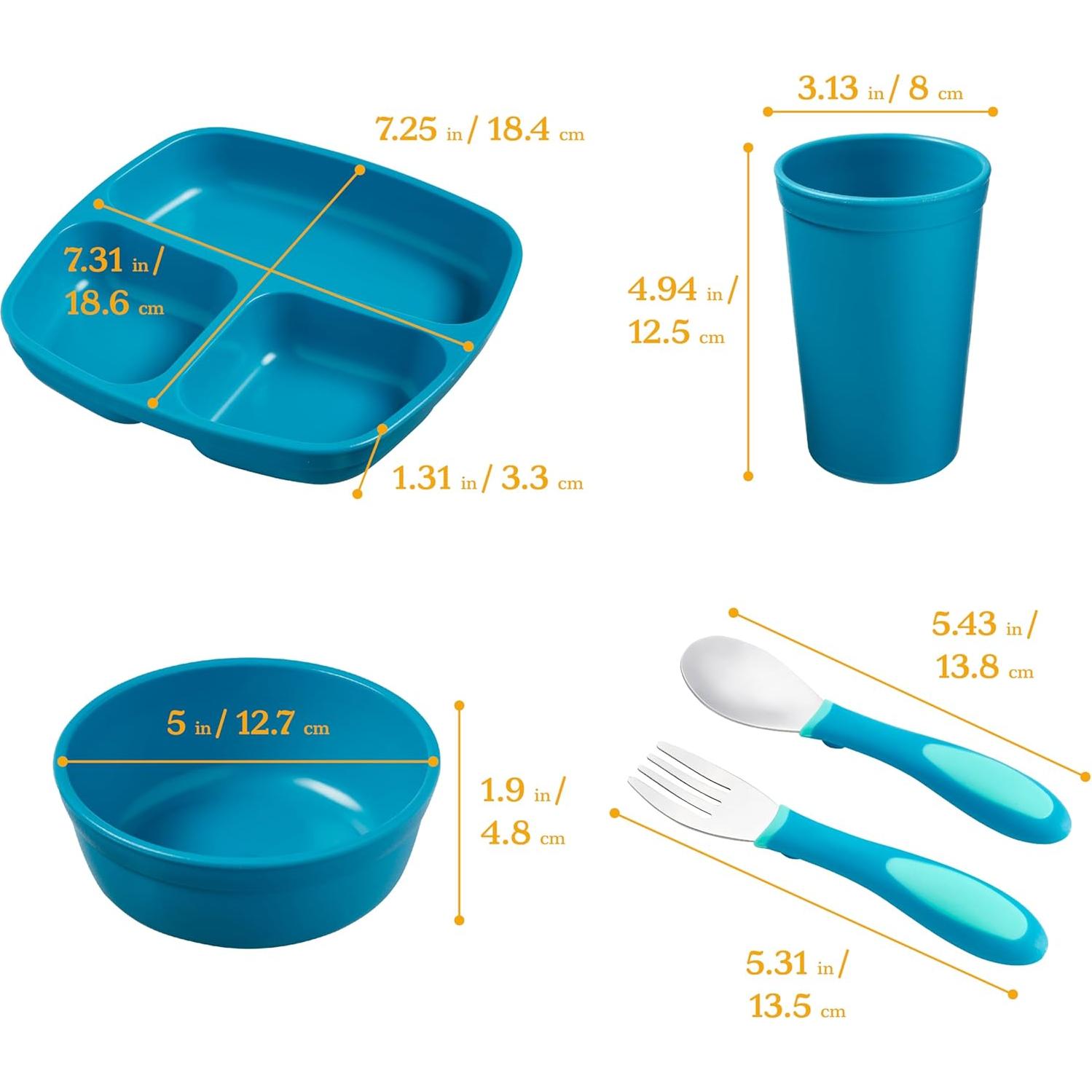 ECR4Kids Mi Primer Juego de Utensilios 15 Piezas Verde