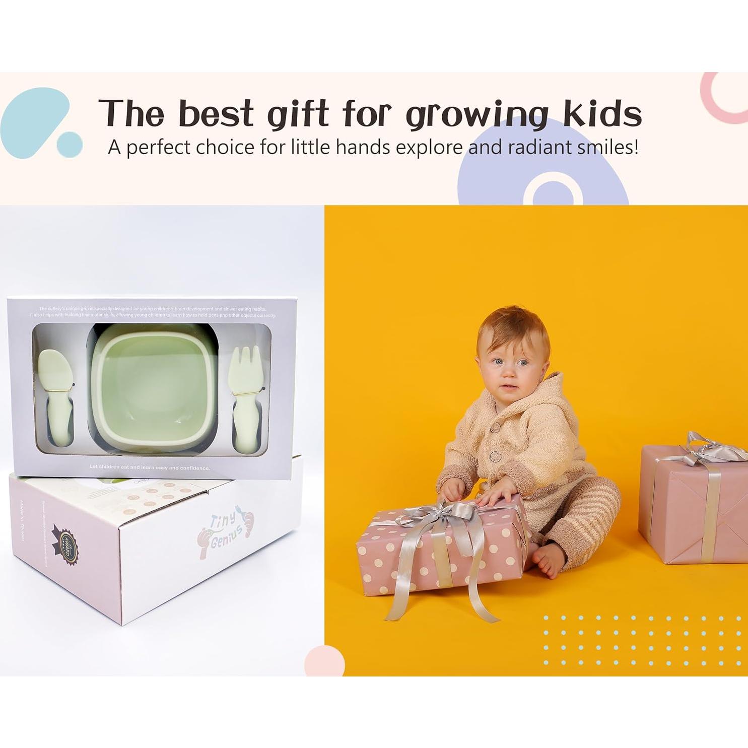 Juego de Utensilios Ergonómicos Tiny Genius para Bebés 1-4 Años