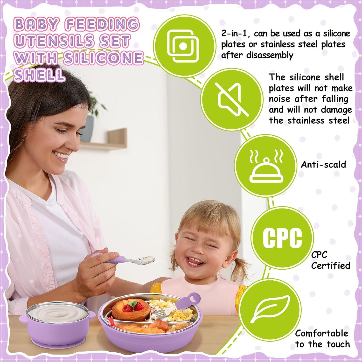 Set de Utensilios de Acero Inoxidable Nuogo para Niños 6 Piezas