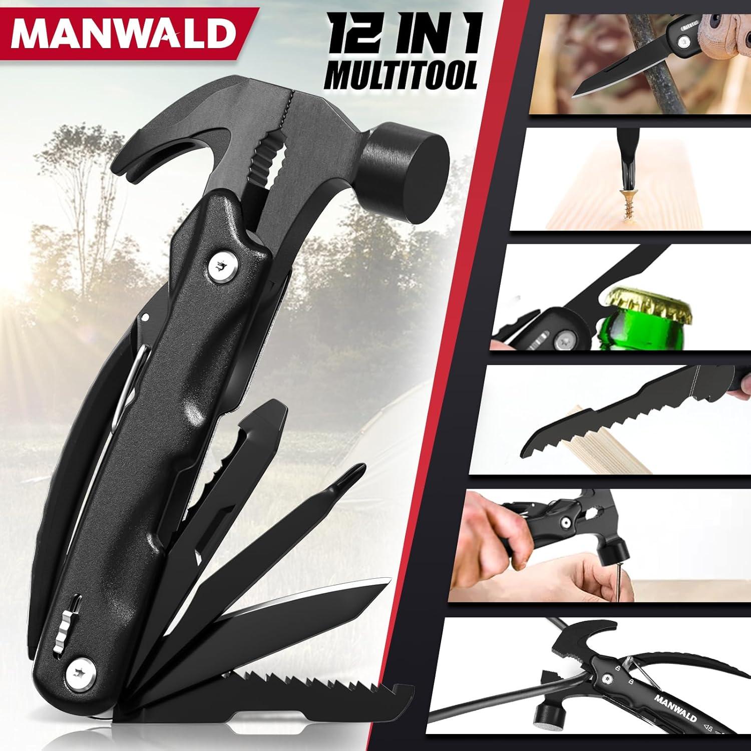 Martillo Multiherramienta MANWALD 12 en 1 Accesorios Camping