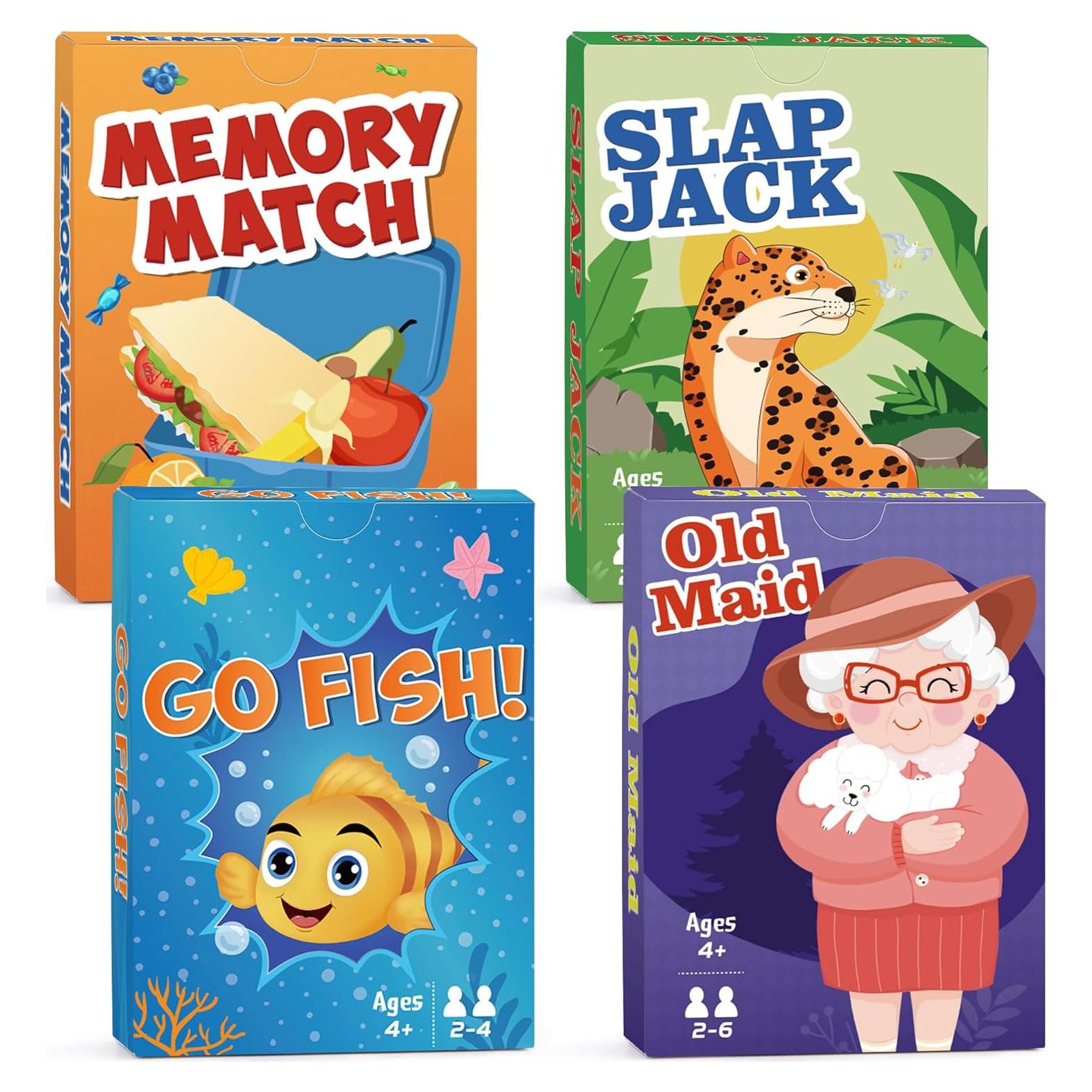 Juegos de Cartas Clásicos Timenued - 4 Barajas para Niños