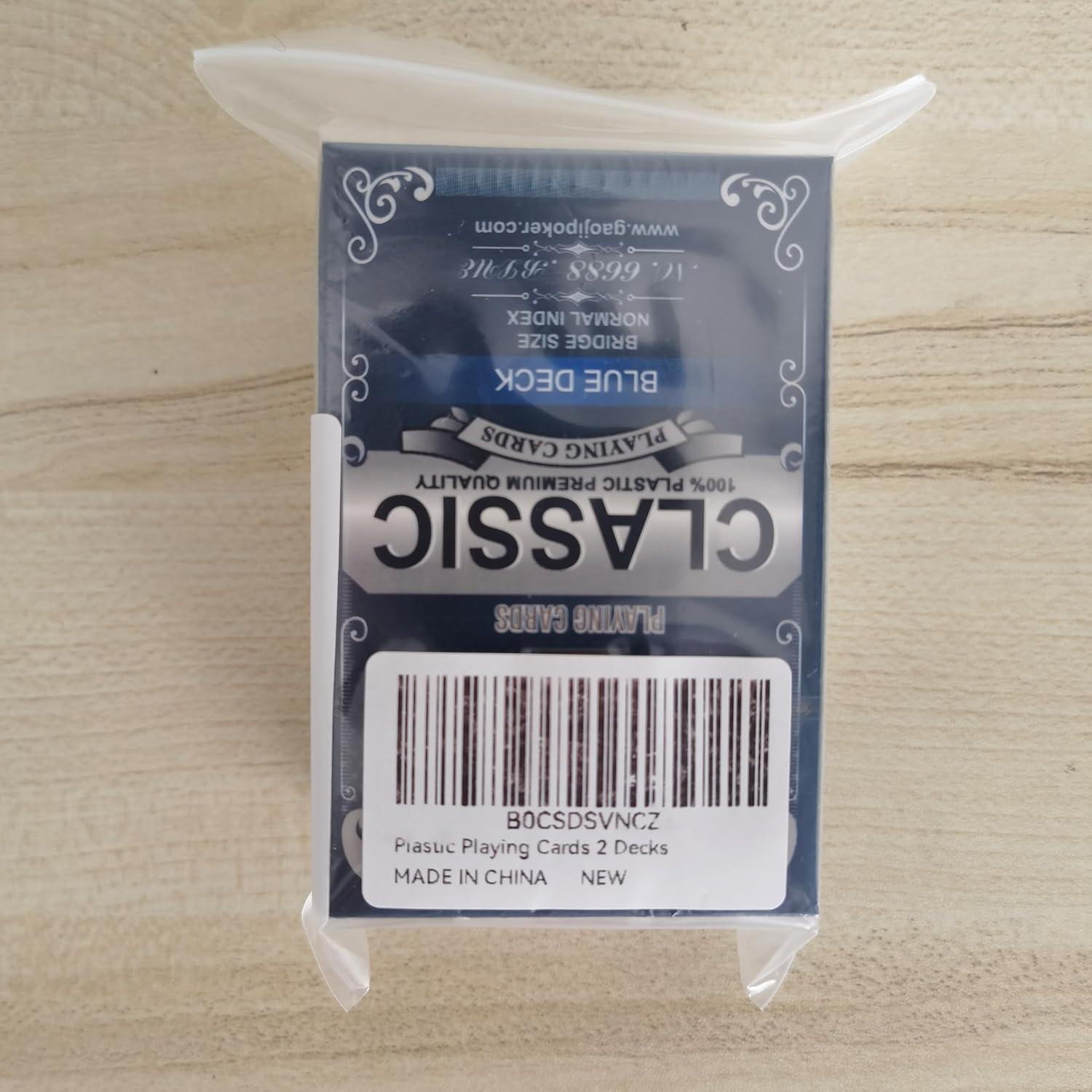 Cartas de Juego Impermeables WUGAUWOR - 2 Barajas Rojo y Azul