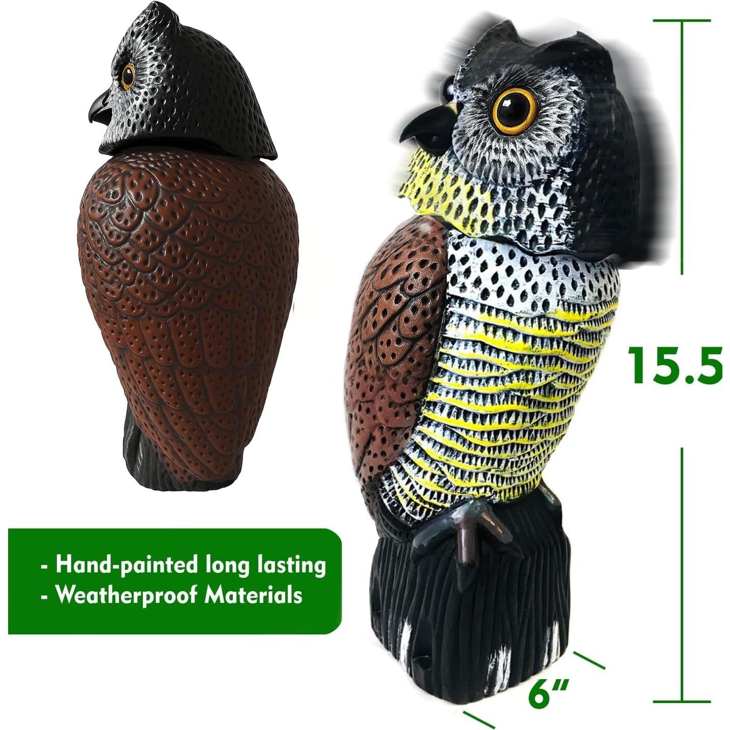 Estatua Espantapájaros Búho GiftExpress 40.6 cm Rotativa