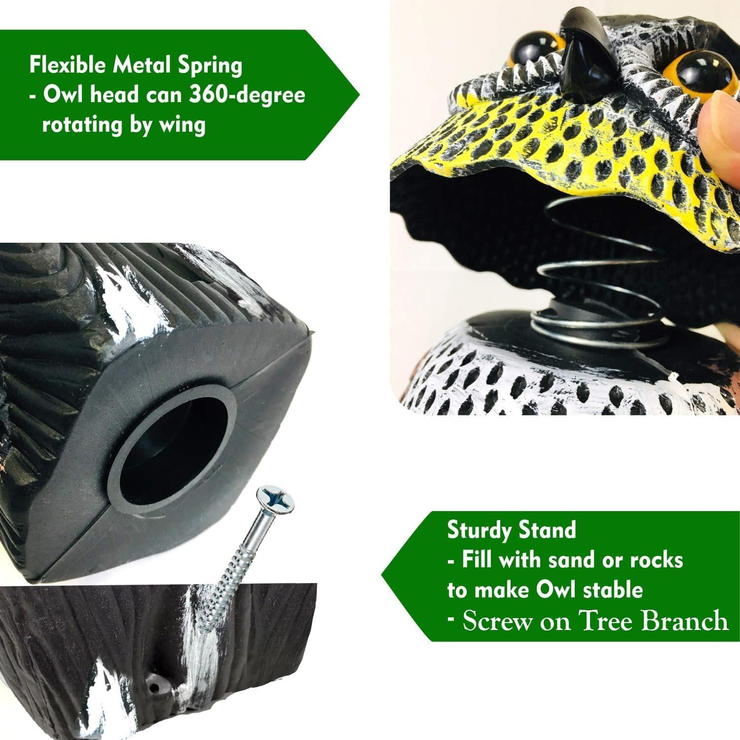 Estatua Espantapájaros Búho GiftExpress 40.6 cm Rotativa