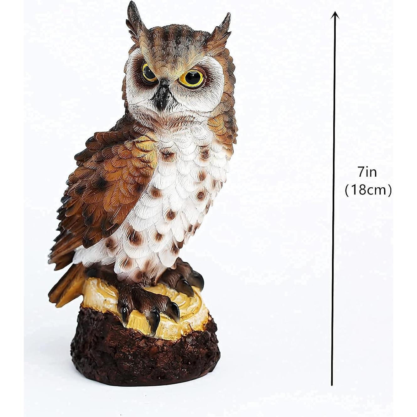 Estatua de Búho de Jardín Jeelyfu 18 cm Resina Pintada