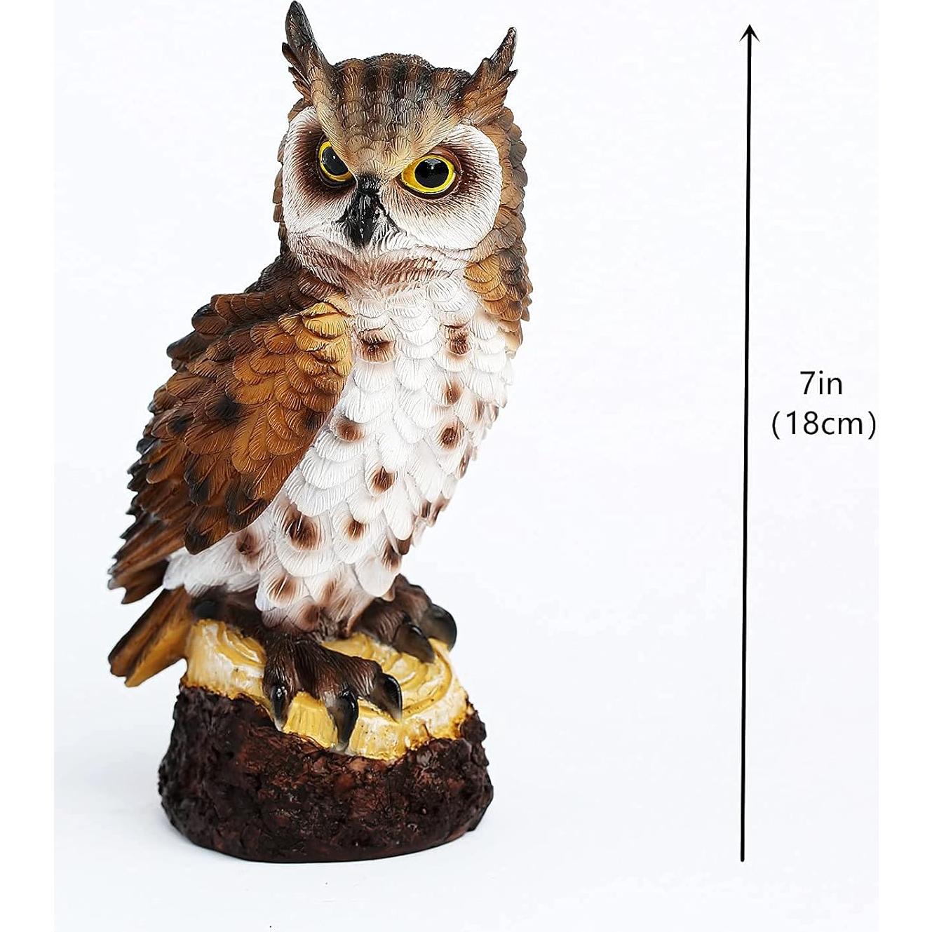 Estatua de Búho de Jardín Jeelyfu 18 cm Resina Pintada