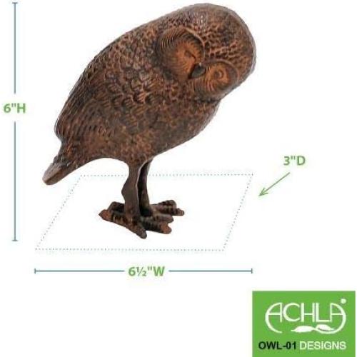 Estatua de Jardín Búho Saw Whet Achla Designs 15.88 cm
