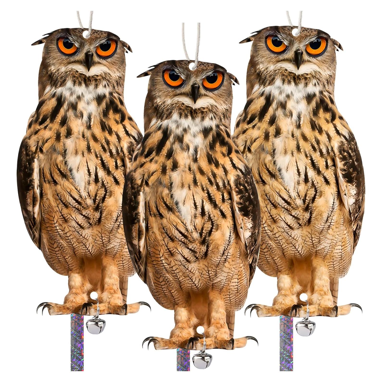 Búhos Espantapájaros Colgantes Kungfu Mall - Paquete de 3