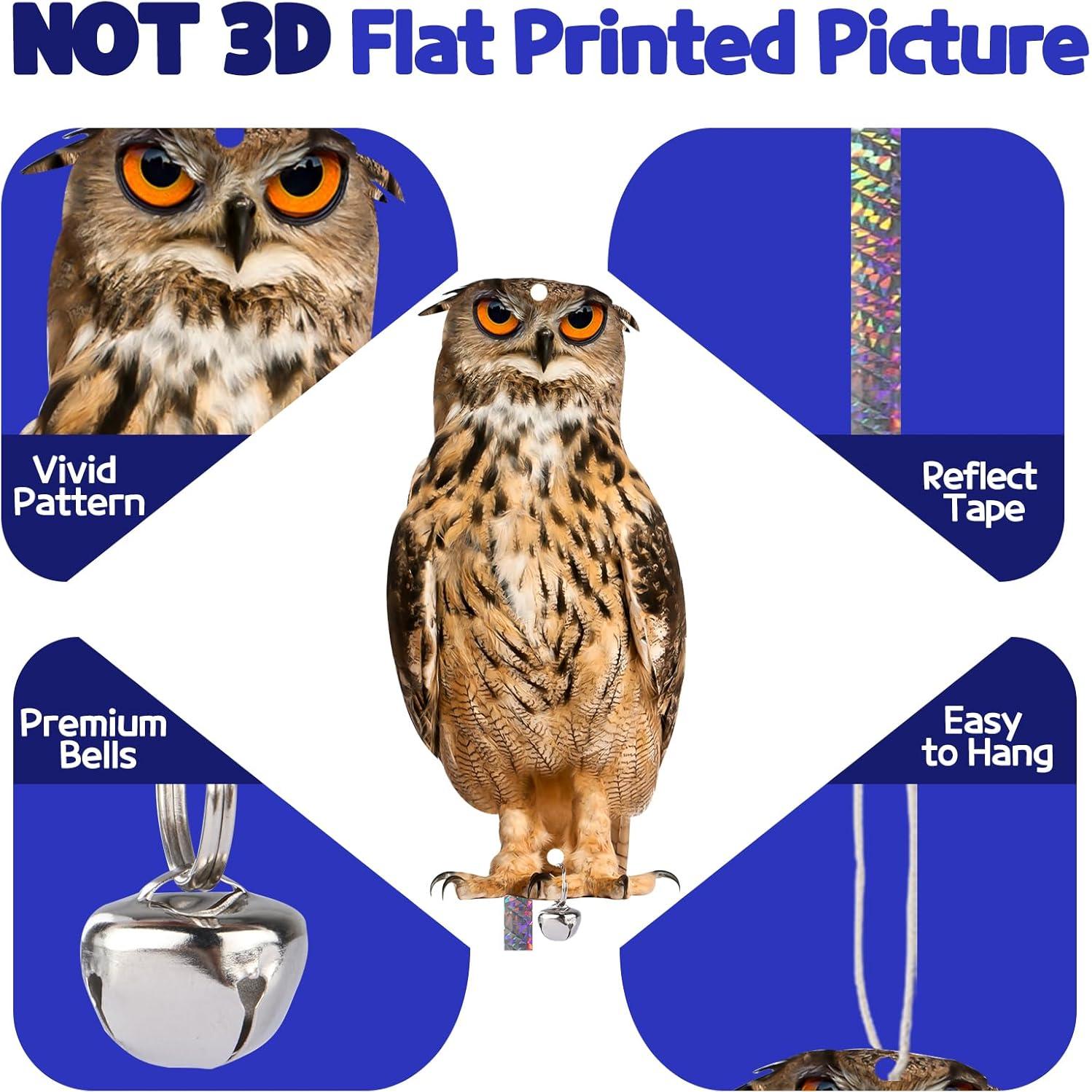 Búhos Espantapájaros Colgantes Kungfu Mall - Paquete de 3