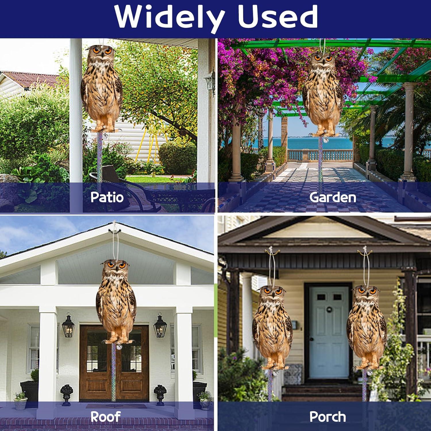 Búhos Espantapájaros Colgantes Kungfu Mall - Paquete de 3