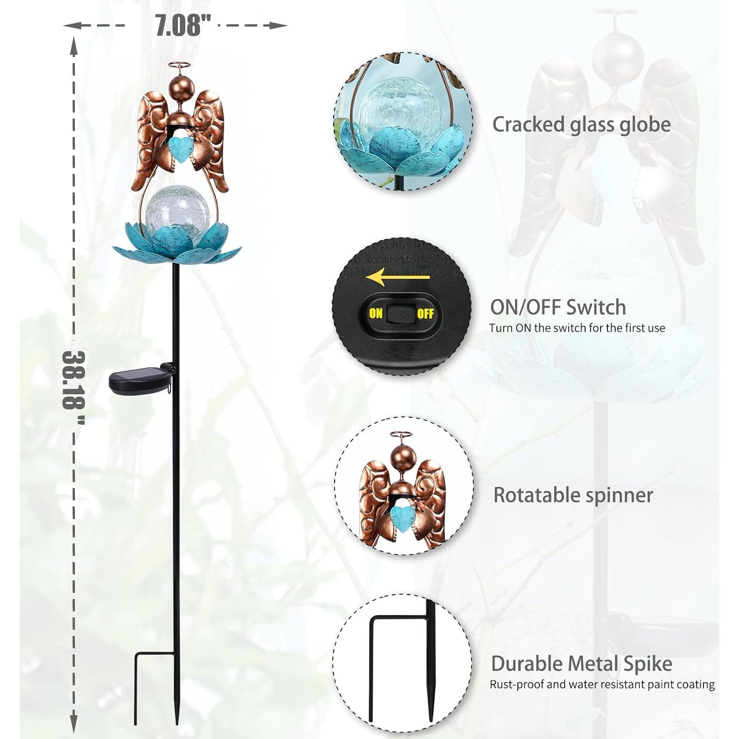 Luces de Jardín Solares ChromaticArt Estaca Decorativa Ángel