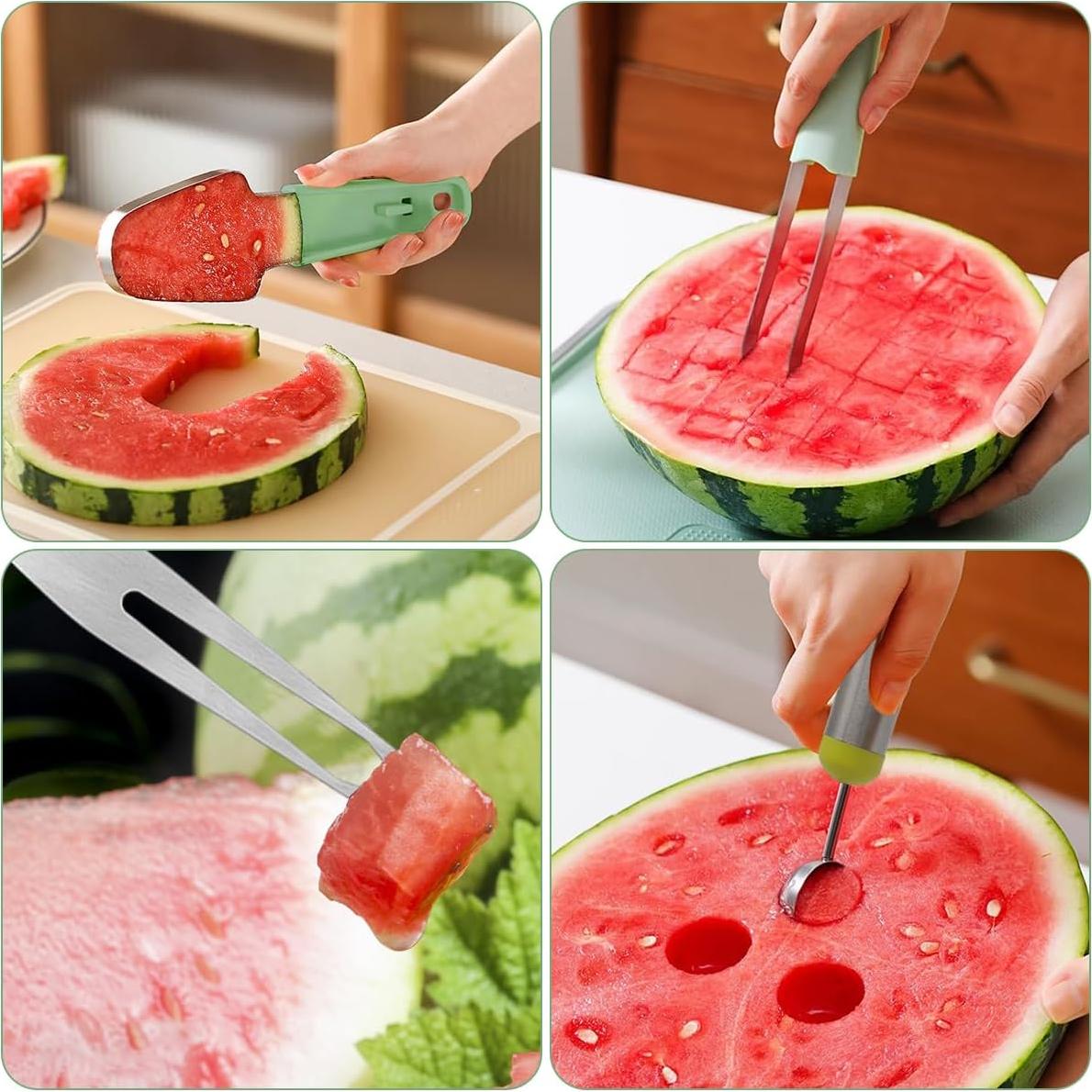 Cortador de Sandía 3 en 1 YuCool - Acero Inoxidable Verde