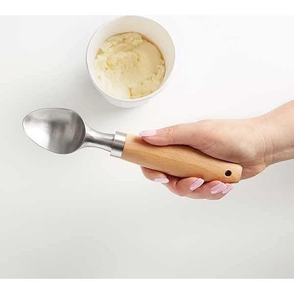 Cuchara de Helado Personalizada Acero Inoxidable con Mango de Madera