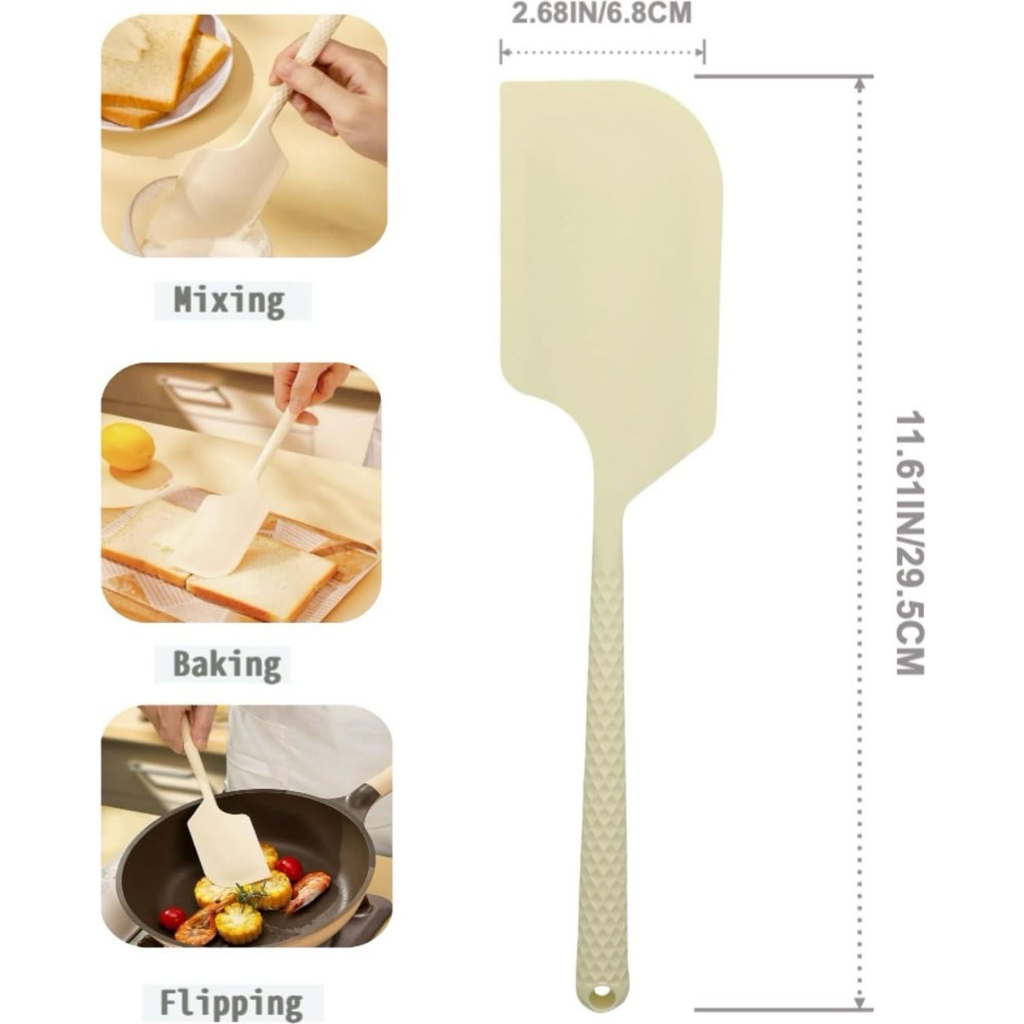 Espátula de Silicona HRDA Amarilla Resistente al Calor 29.5cm