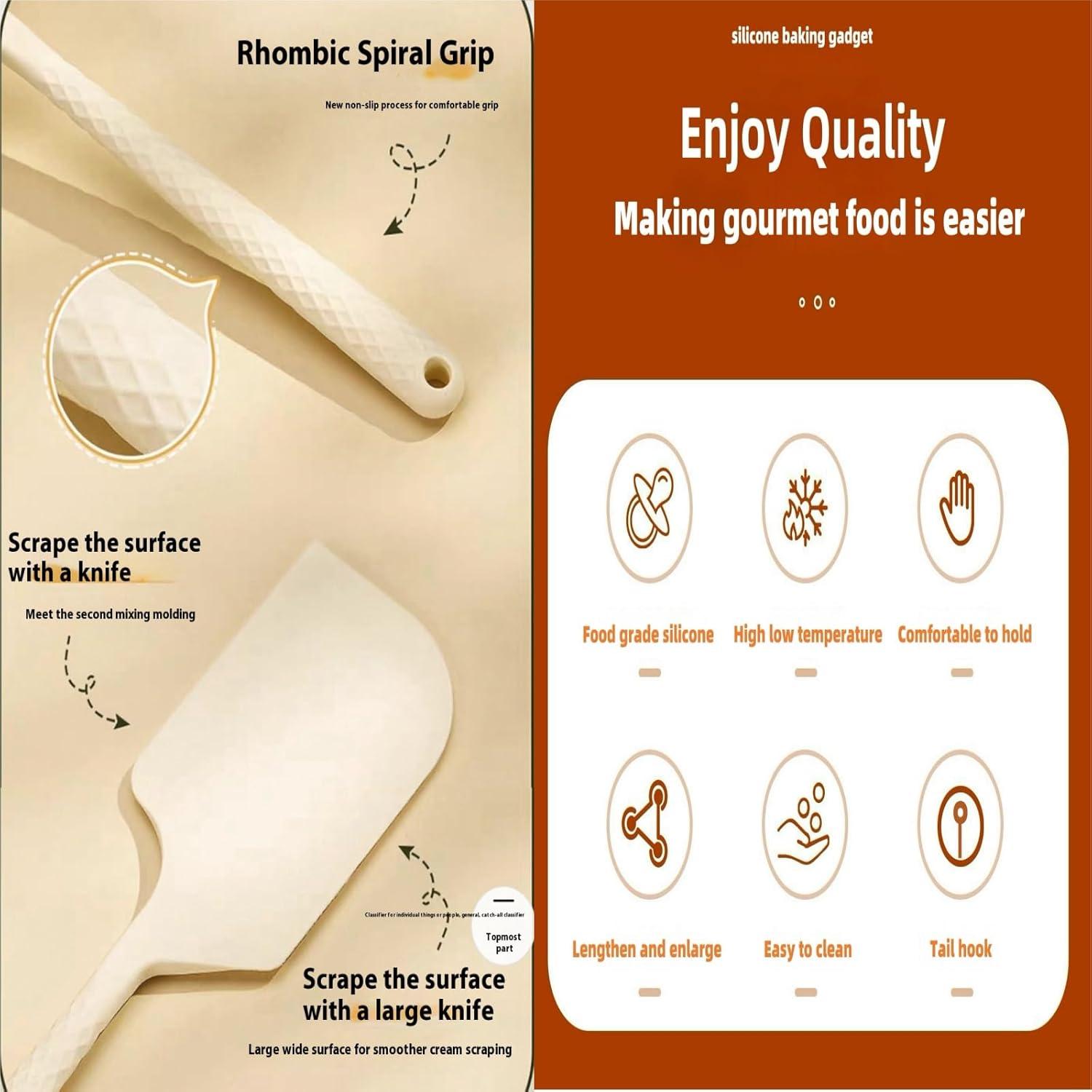 Espátula de Silicona HRDA Amarilla Resistente al Calor 29.5cm