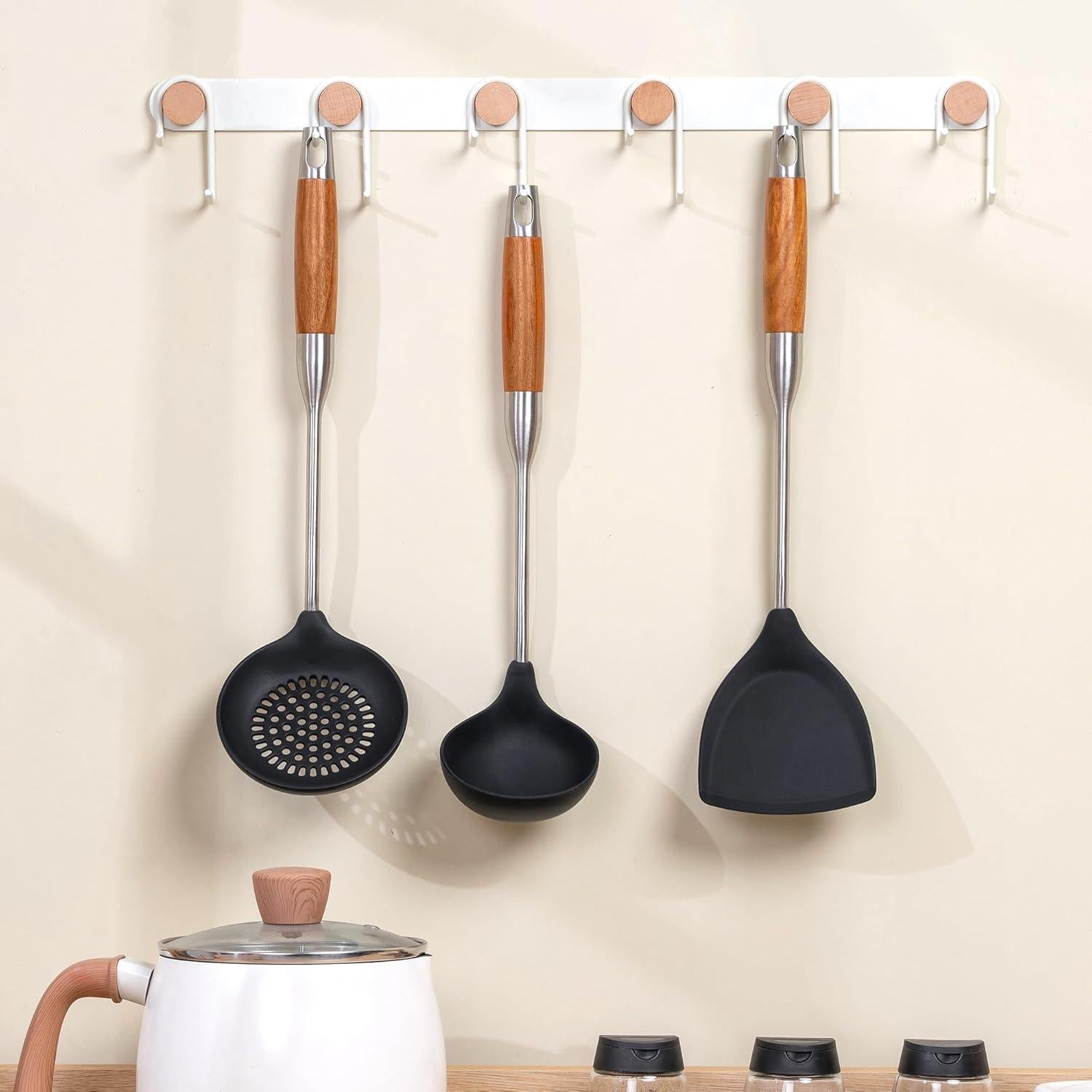 Set de Utensilios de Cocina FJNATINH - 3 Piezas Silicona y Acero Inoxidable