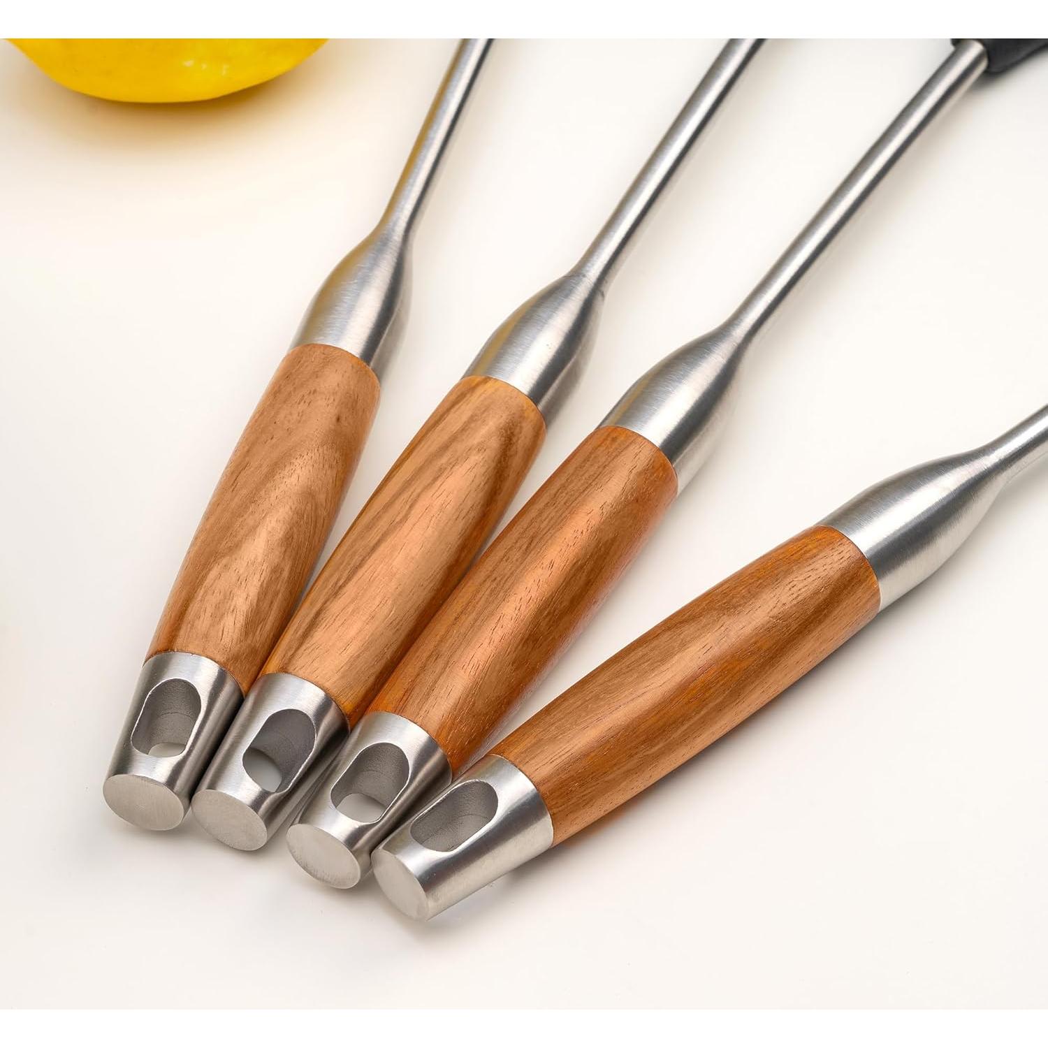 Set de Utensilios de Cocina FJNATINH - 3 Piezas Silicona y Acero Inoxidable