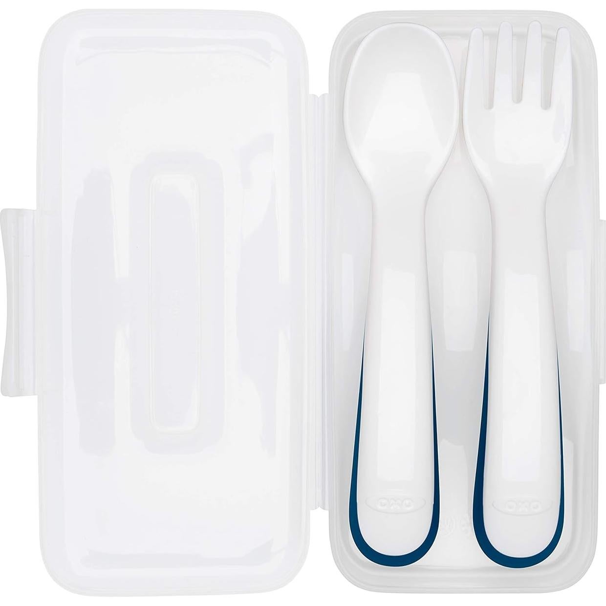 Set de Entrenamiento OXO Tot Tenedor y Cuchara con Estuche