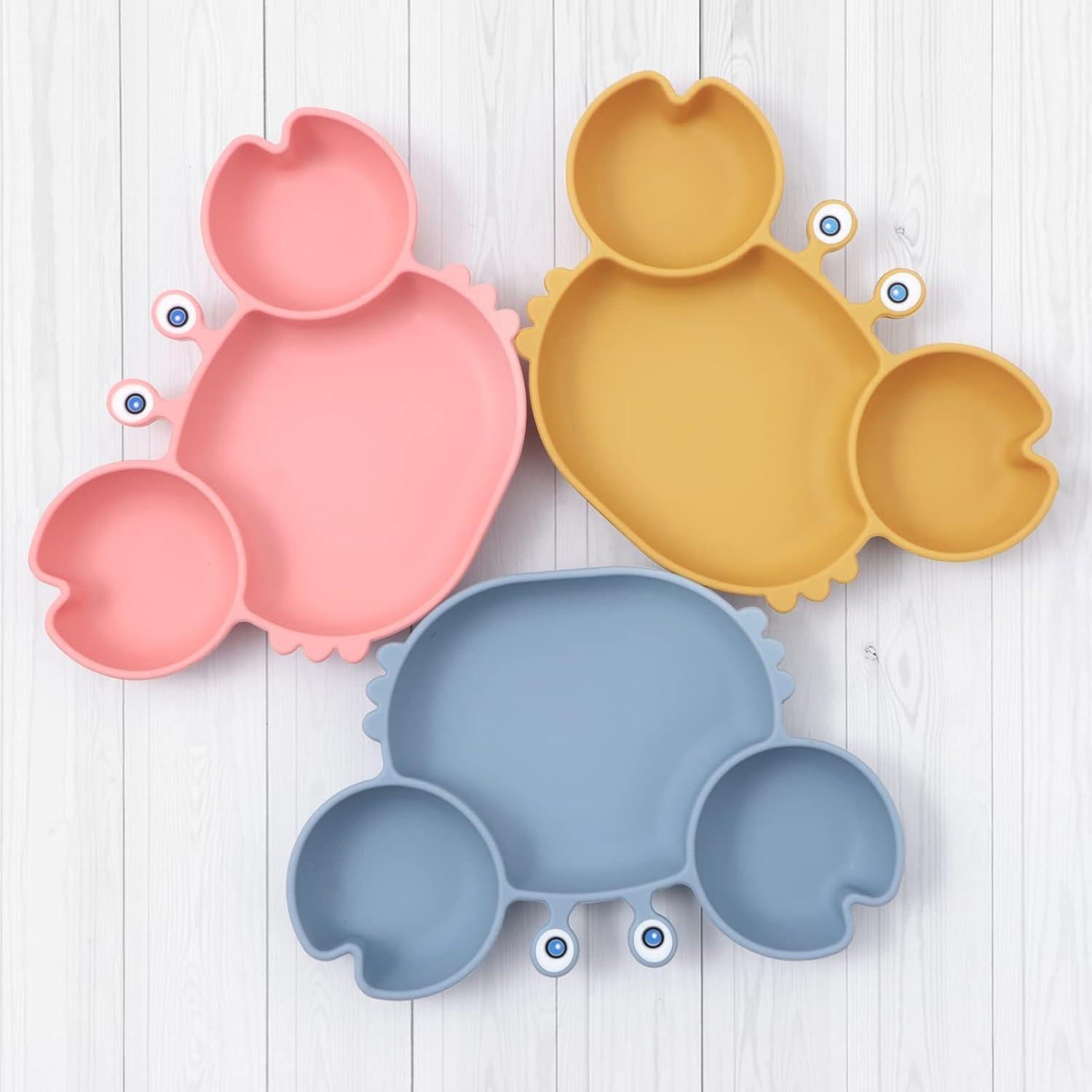 Placas de Succión ROCCED para Bebés + Cuchara y Tenedor Rosa