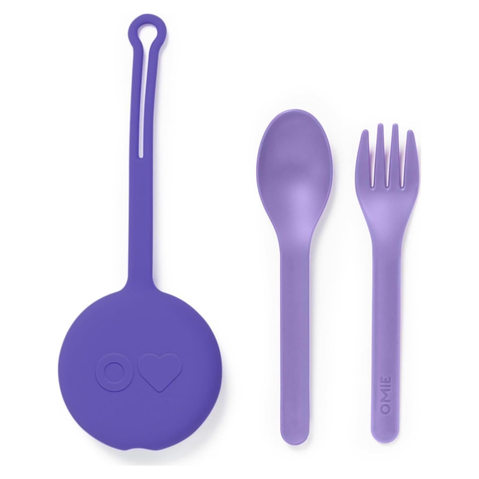 Conjunto de Utensilios Reutilizables Omie para Niños 3+ Años - Lila