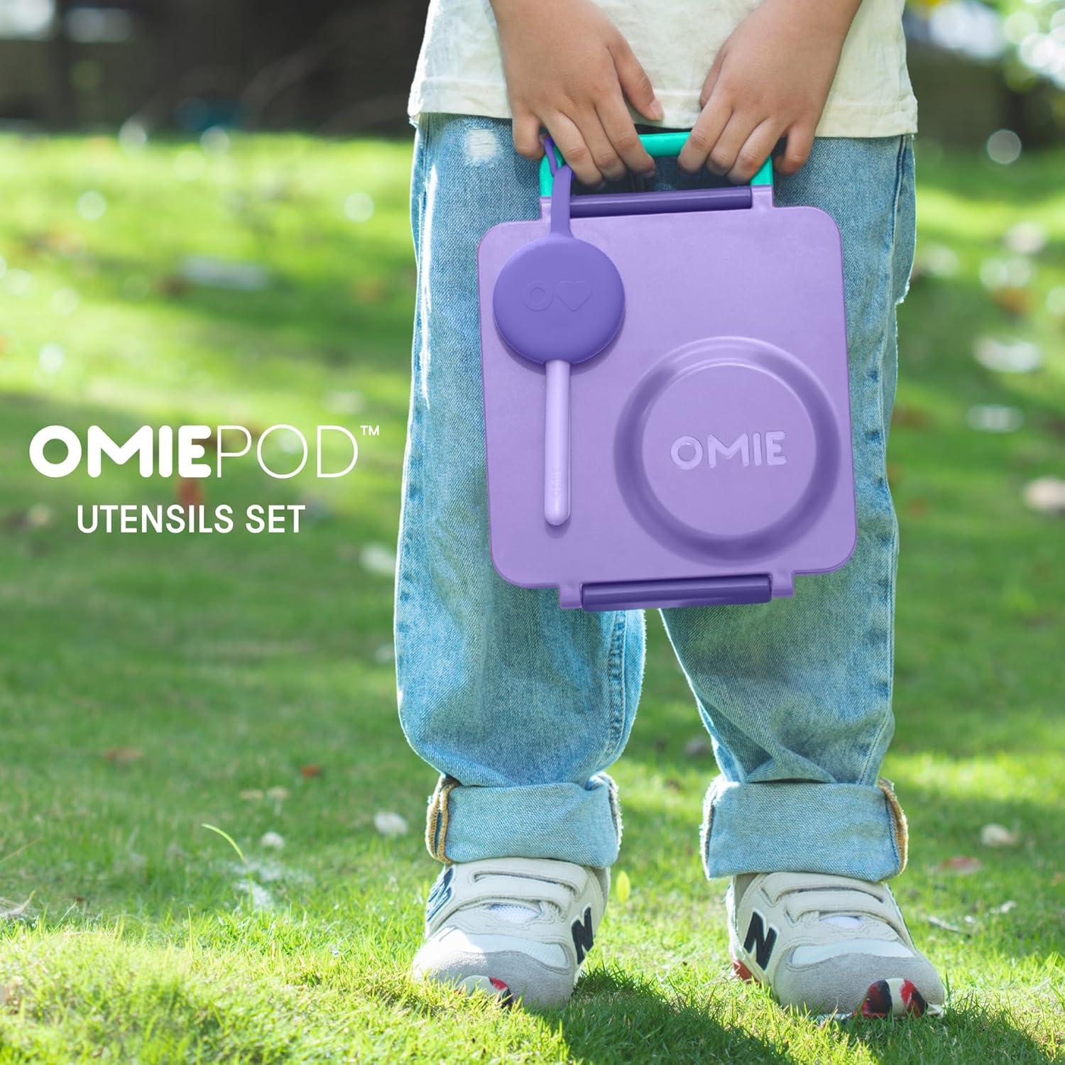 Conjunto de Utensilios Reutilizables Omie para Niños 3+ Años - Lila