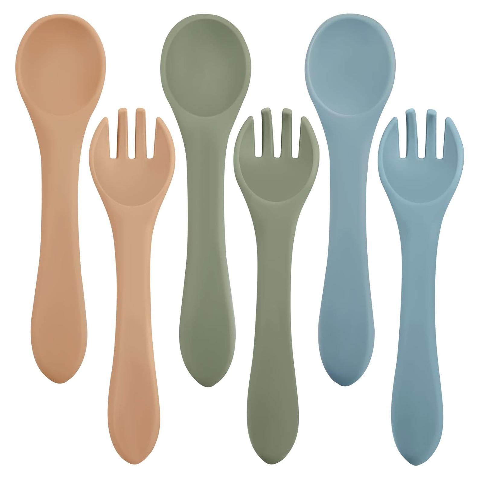 Juego de 6 Utensilios de Silicona Nuenen para Bebés 6+ Meses