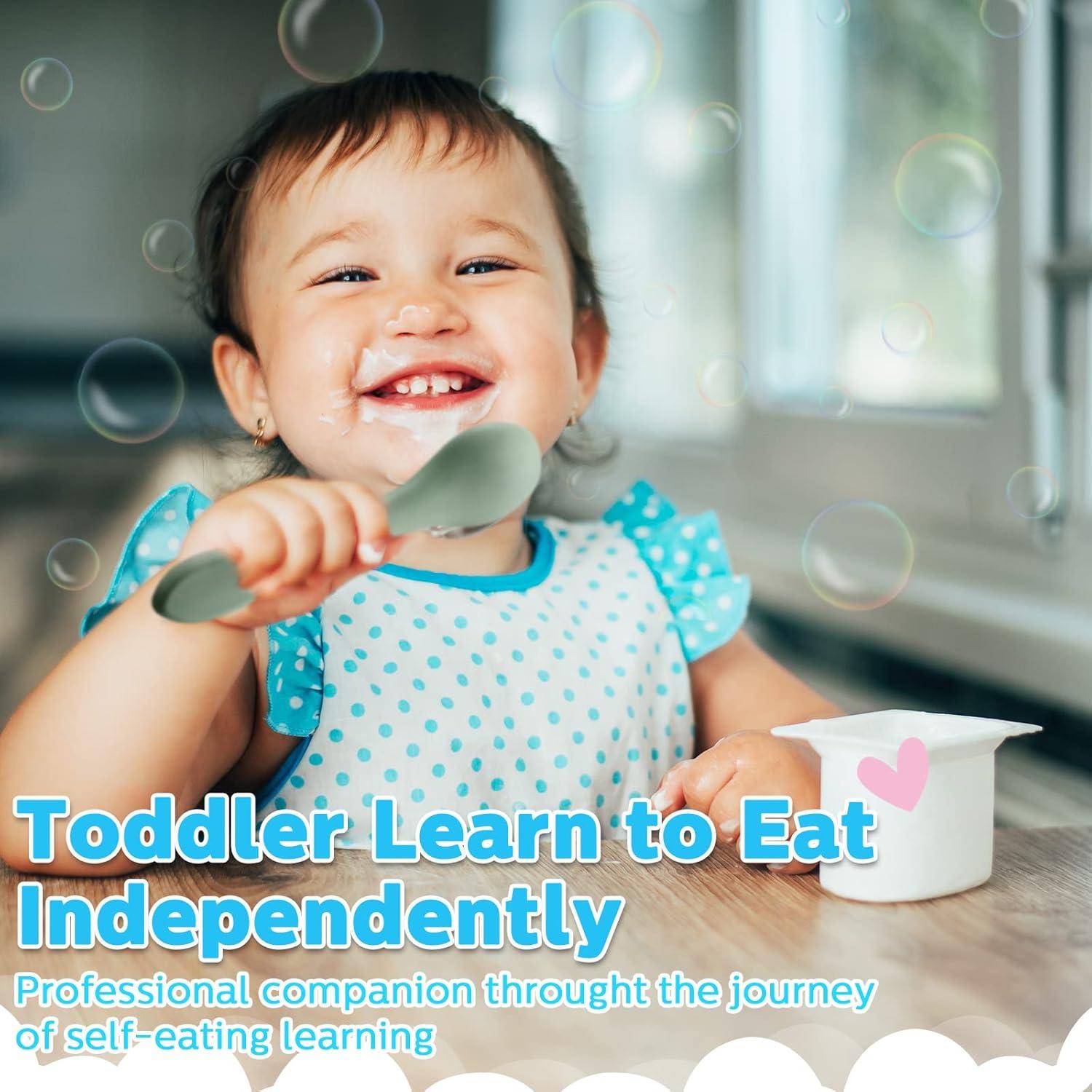 Juego de 6 Utensilios de Silicona Nuenen para Bebés 6+ Meses