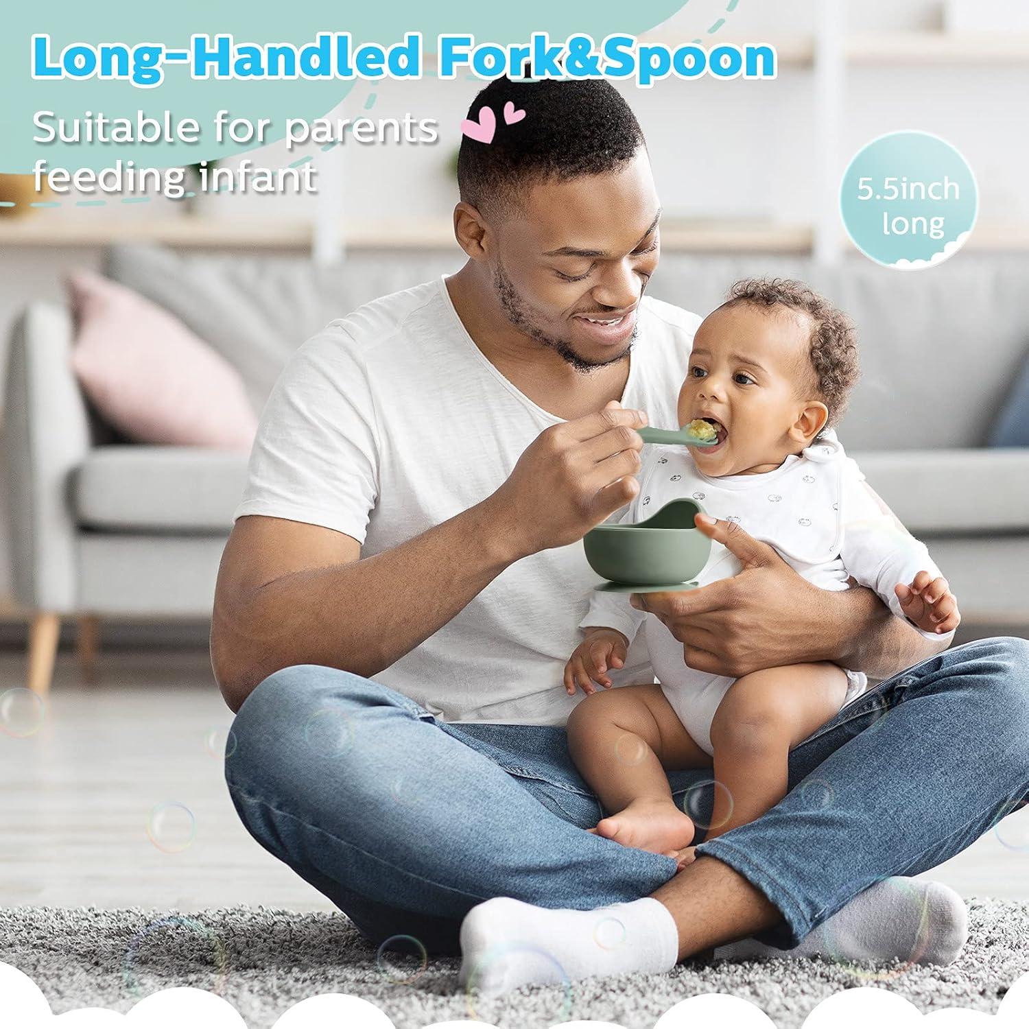 Juego de 6 Utensilios de Silicona Nuenen para Bebés 6+ Meses