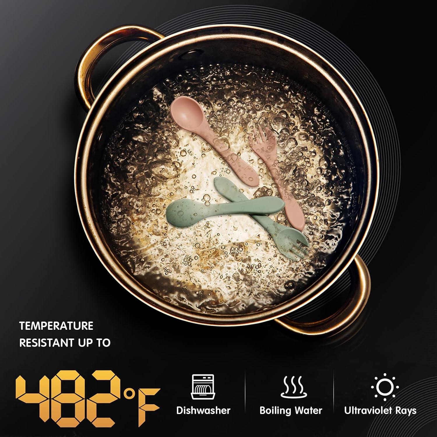 Juego de 6 Utensilios de Silicona Nuenen para Bebés 6+ Meses