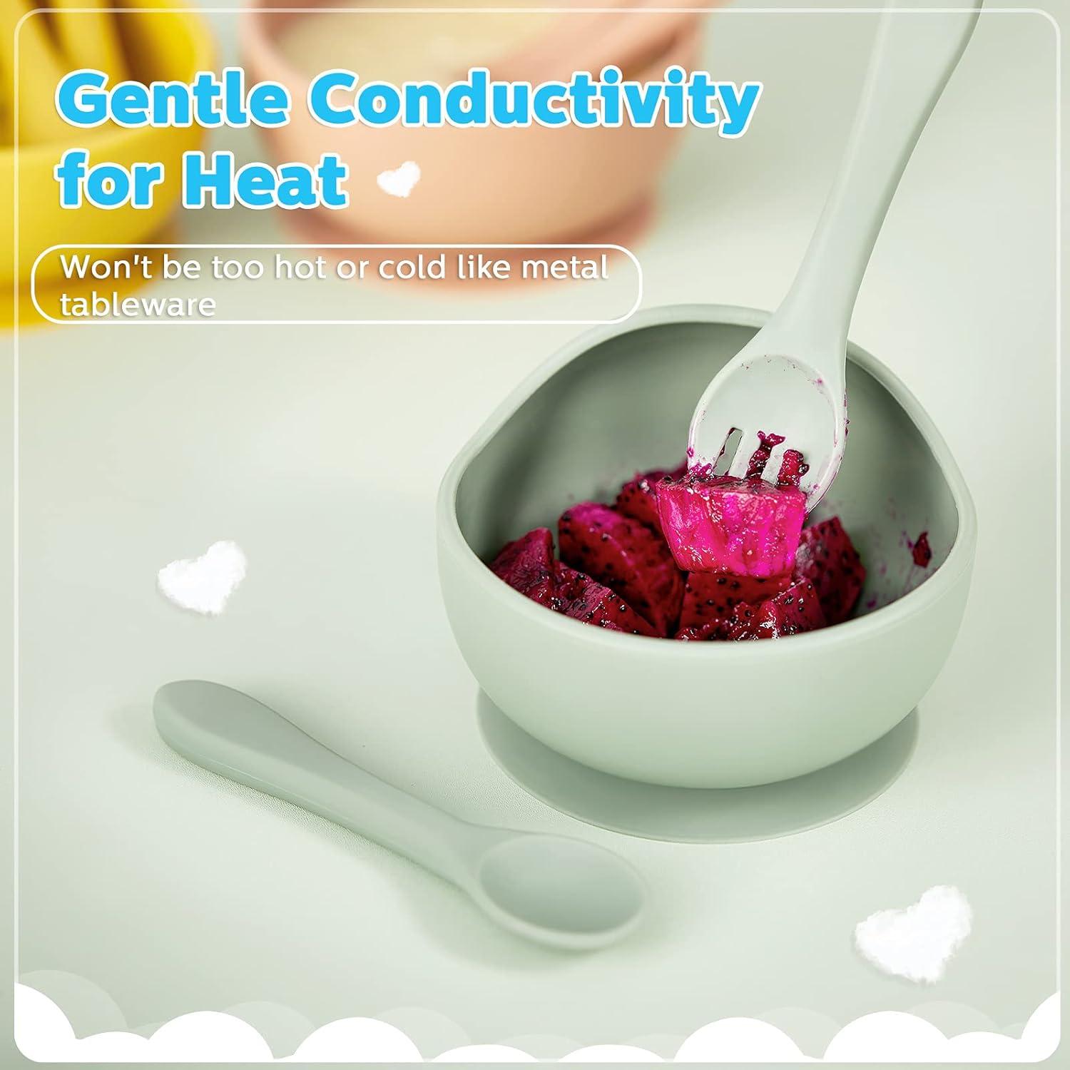 Juego de 6 Utensilios de Silicona Nuenen para Bebés 6+ Meses