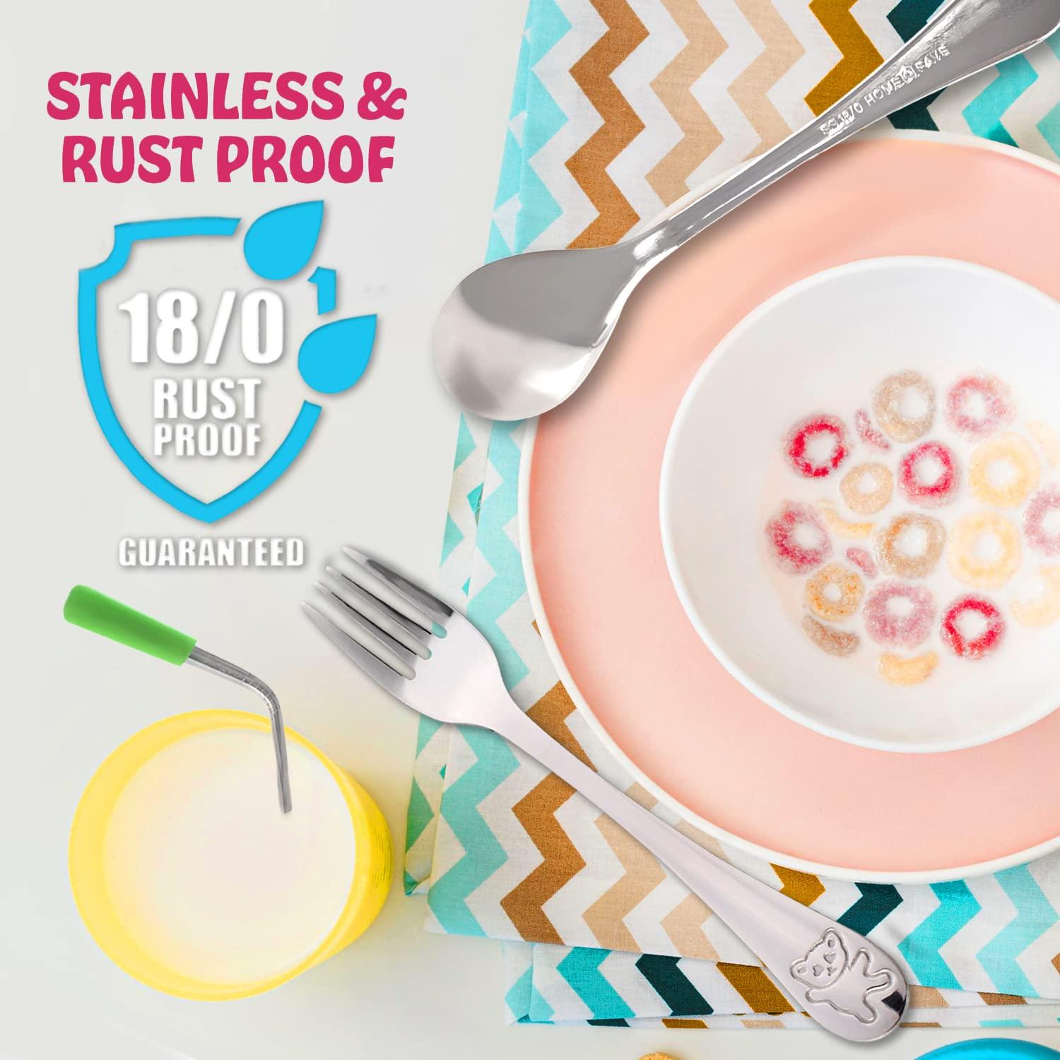 Juego de Cubiertos para Niños HOMEFAVE 15 Piezas Acero Inoxidable