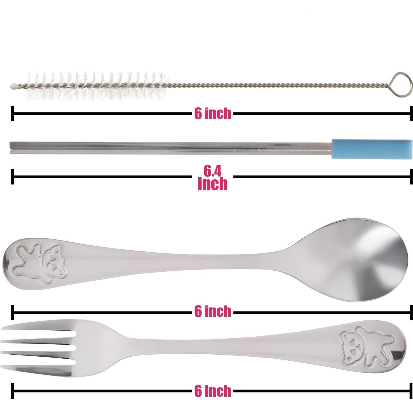 Juego de Cubiertos para Niños HOMEFAVE 15 Piezas Acero Inoxidable