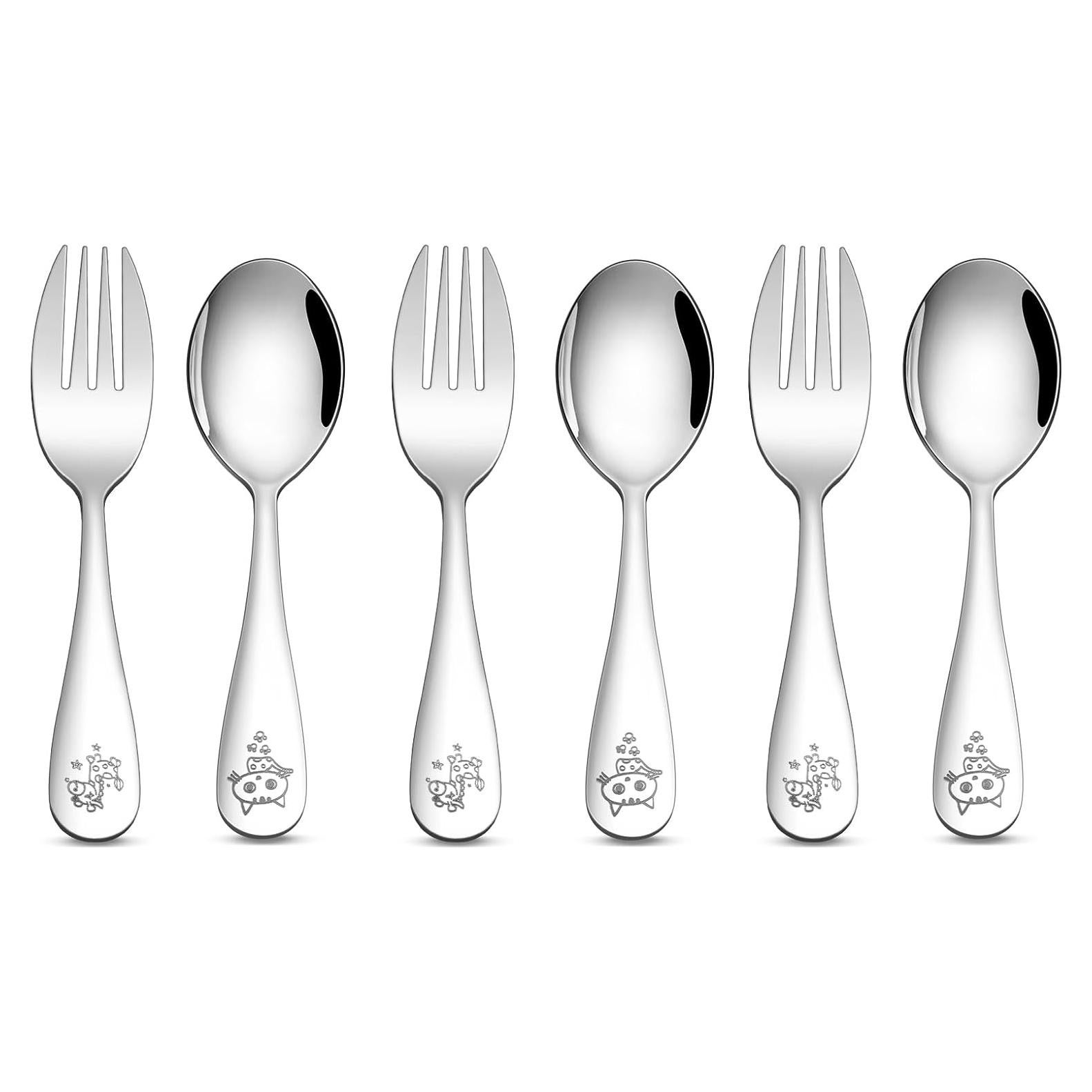 Set de Cubiertos para Niños TeamFar - 6 Piezas Acero Inoxidable