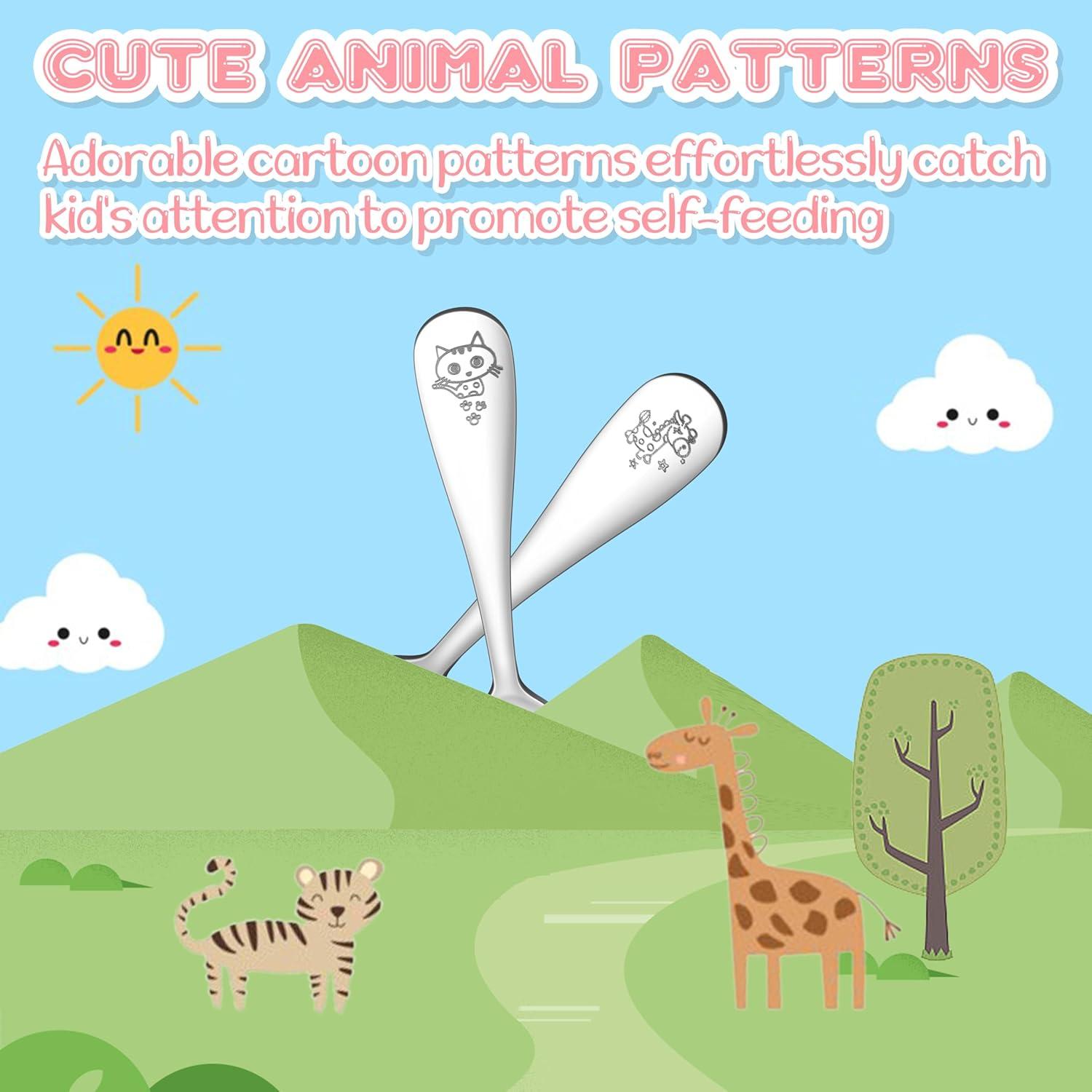 Set de Cubiertos para Niños TeamFar - 6 Piezas Acero Inoxidable