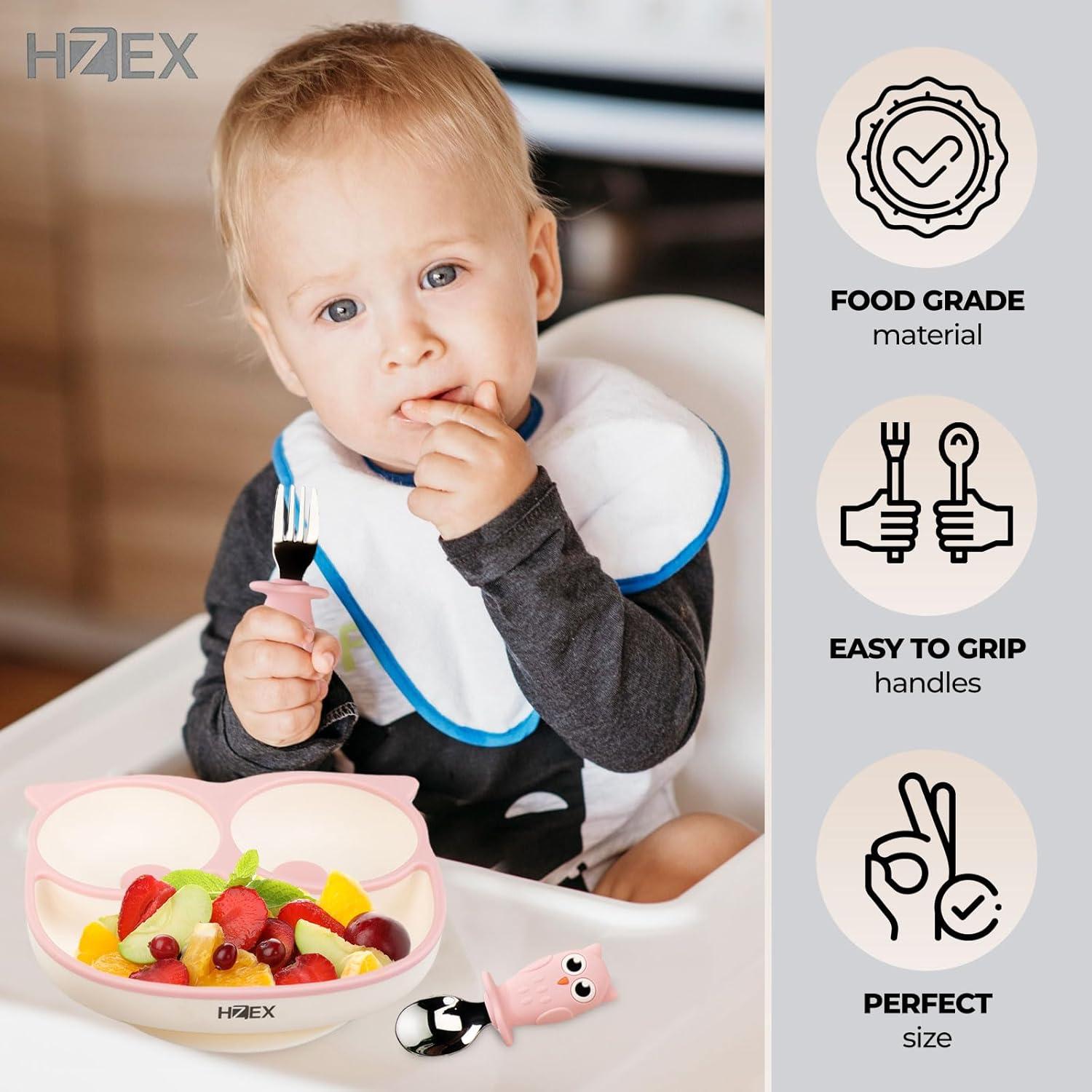 Conjunto de Alimentación para Bebés HZEX - 4 Piezas Silicona Verde