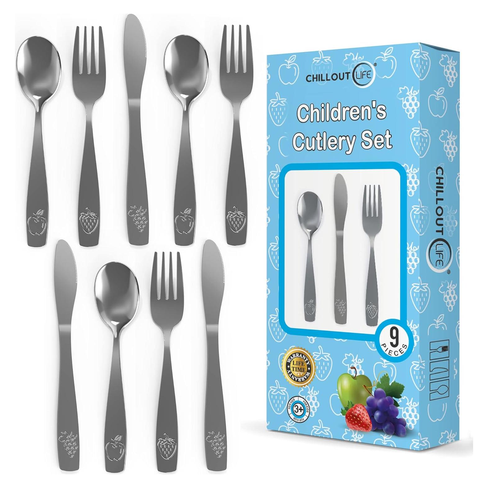 Set de Cubiertos para Niños CHILLOUT LIFE - 9 Piezas Seguras