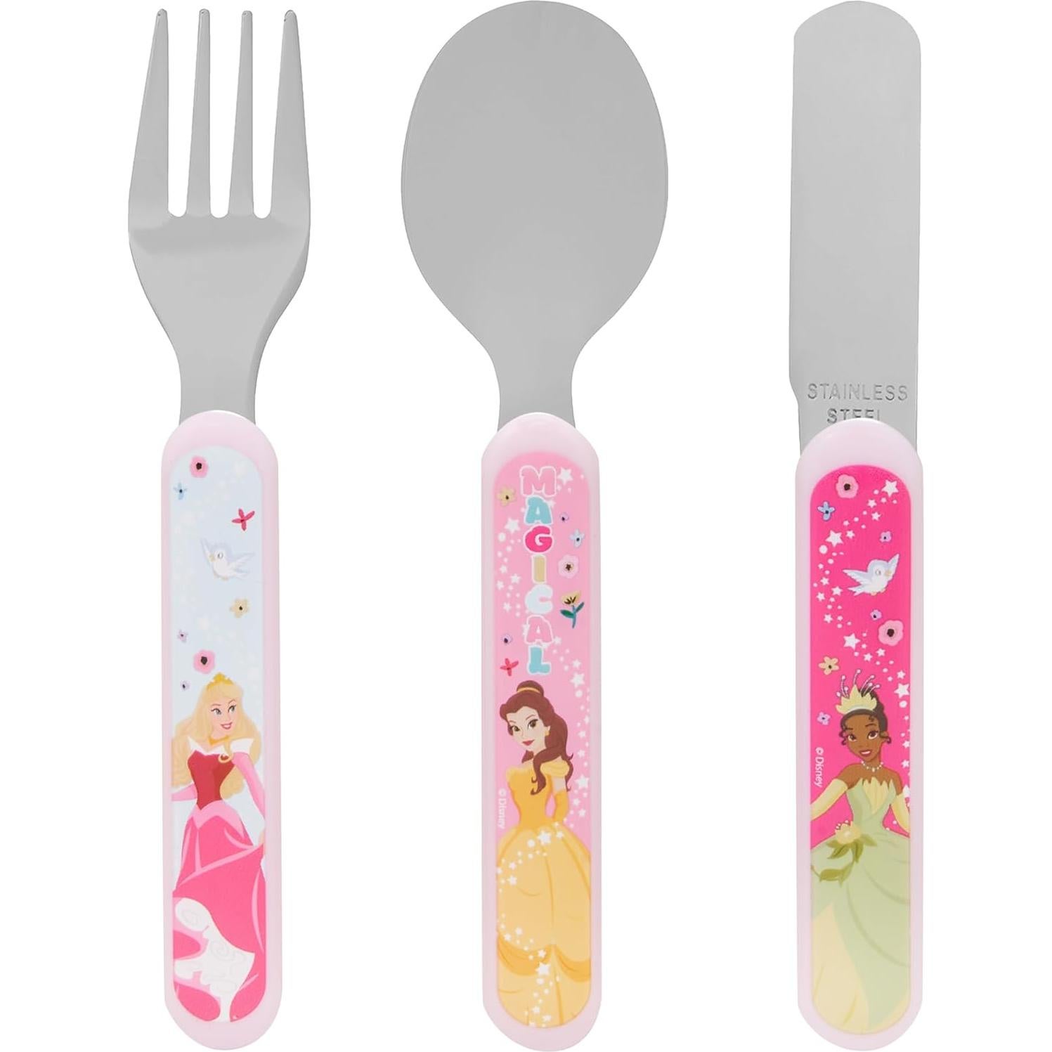 Juego de Cubiertos de 3 Piezas Princesa Disney - Acero Inoxidable