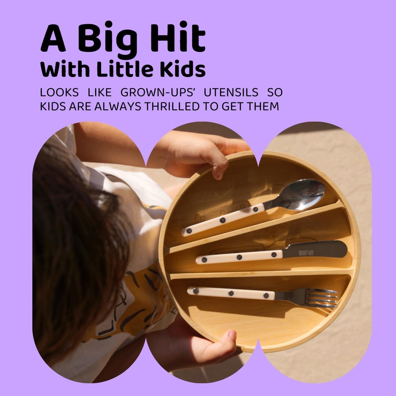 Juego de Cubiertos para Niños Aplainr - 10 Piezas de Acero Inoxidable