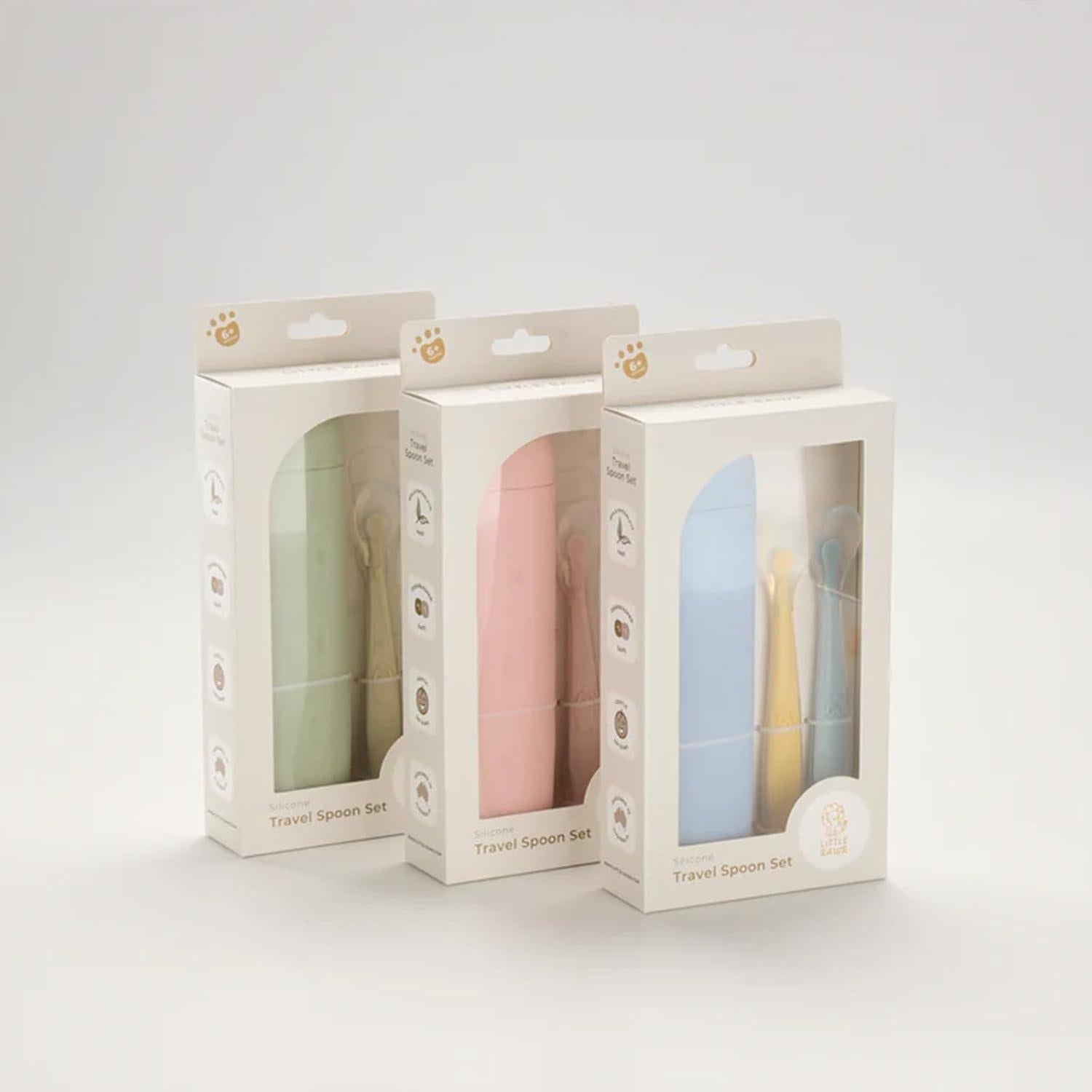 Set de Cucharas de Silicona para Bebés LITTLE RAWR - Rosa