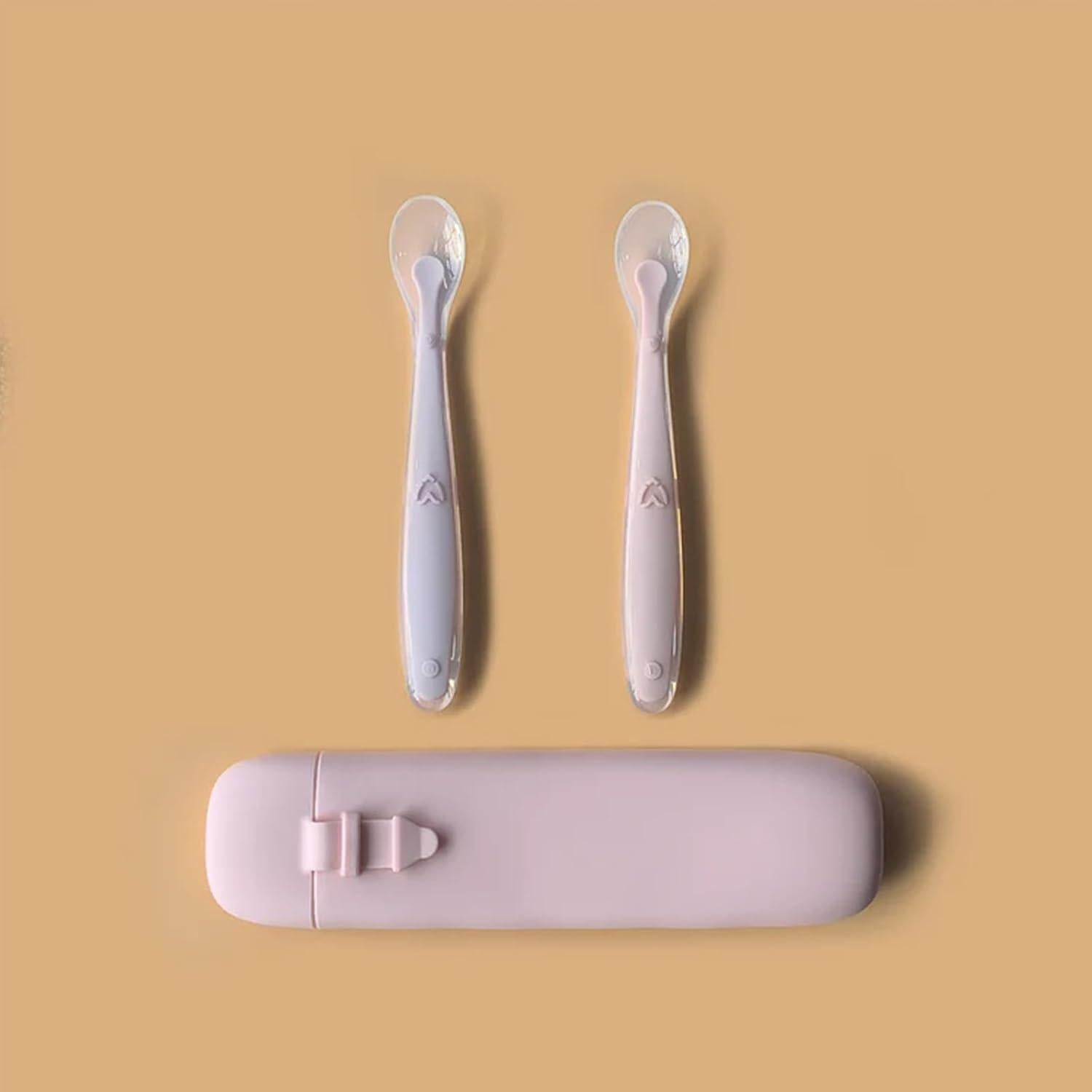 Set de Cucharas de Silicona para Bebés LITTLE RAWR - Rosa